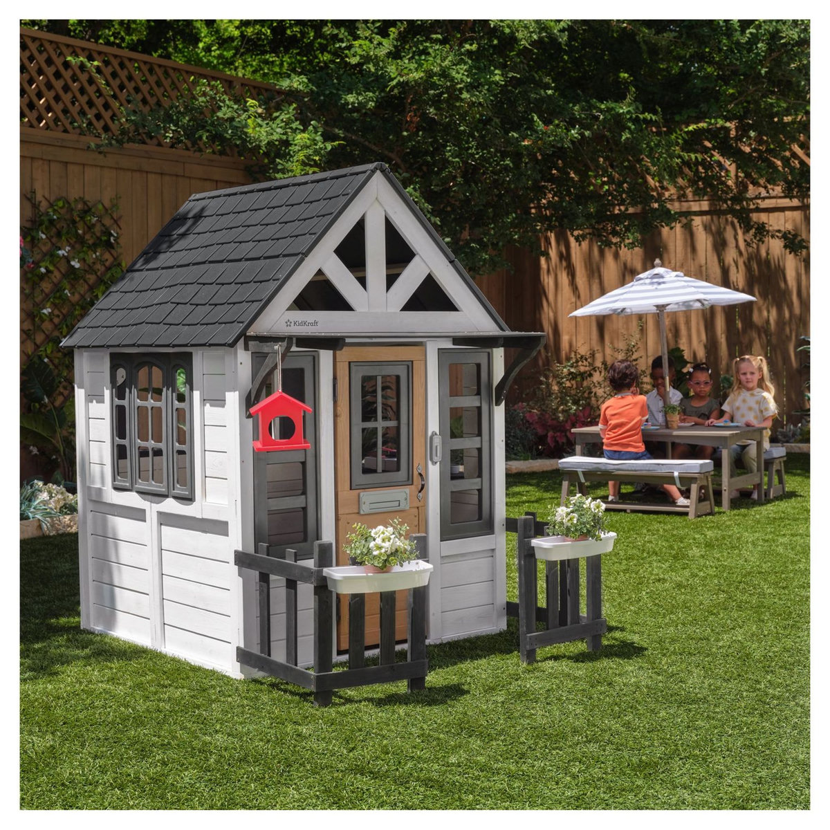 Kidkraft Maisonnette cabne pour enfant en bois LAKESIDE Blanc