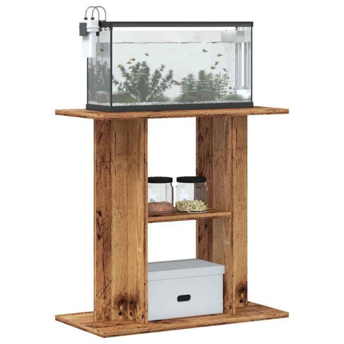 VIDAXL Support d aquarium vieux bois 60x30x60 cm bois d ingénierie