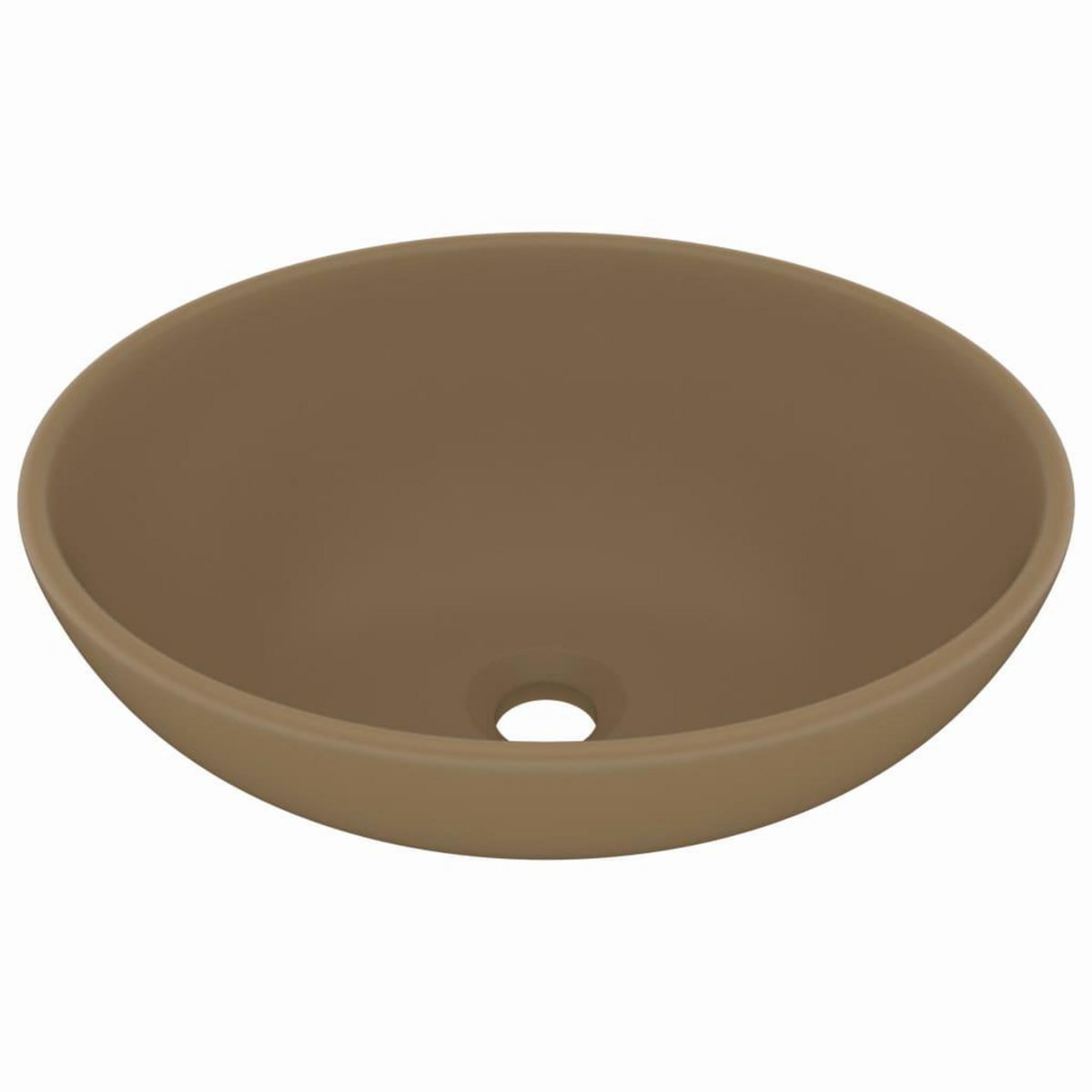 VIDAXL Lavabo ovale de luxe Creme mat 40x33 cm Ceramique