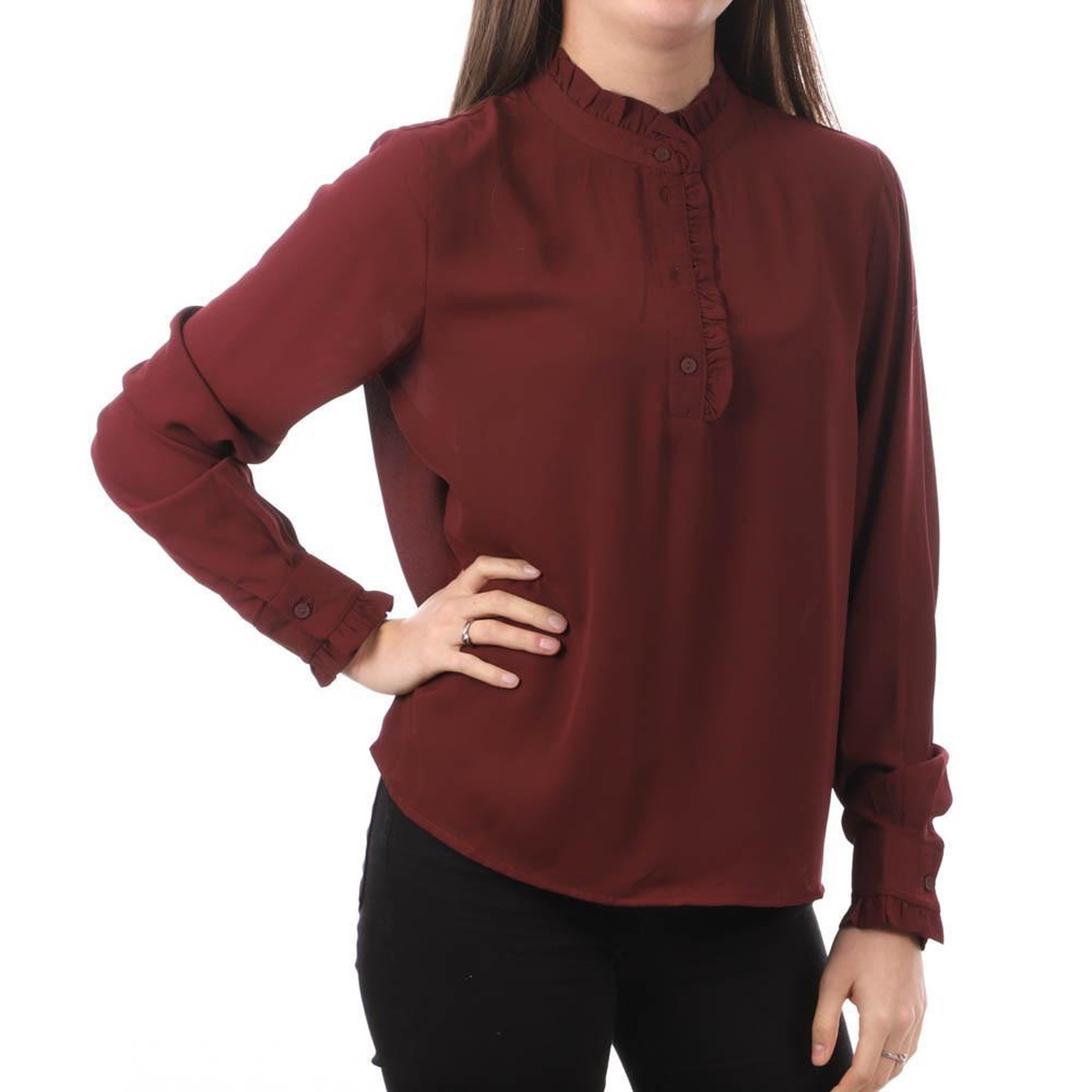 JACQUELINE DE YONG Blouse Bordeaux Femme JDY Melisa. Coloris disponibles : Rouge