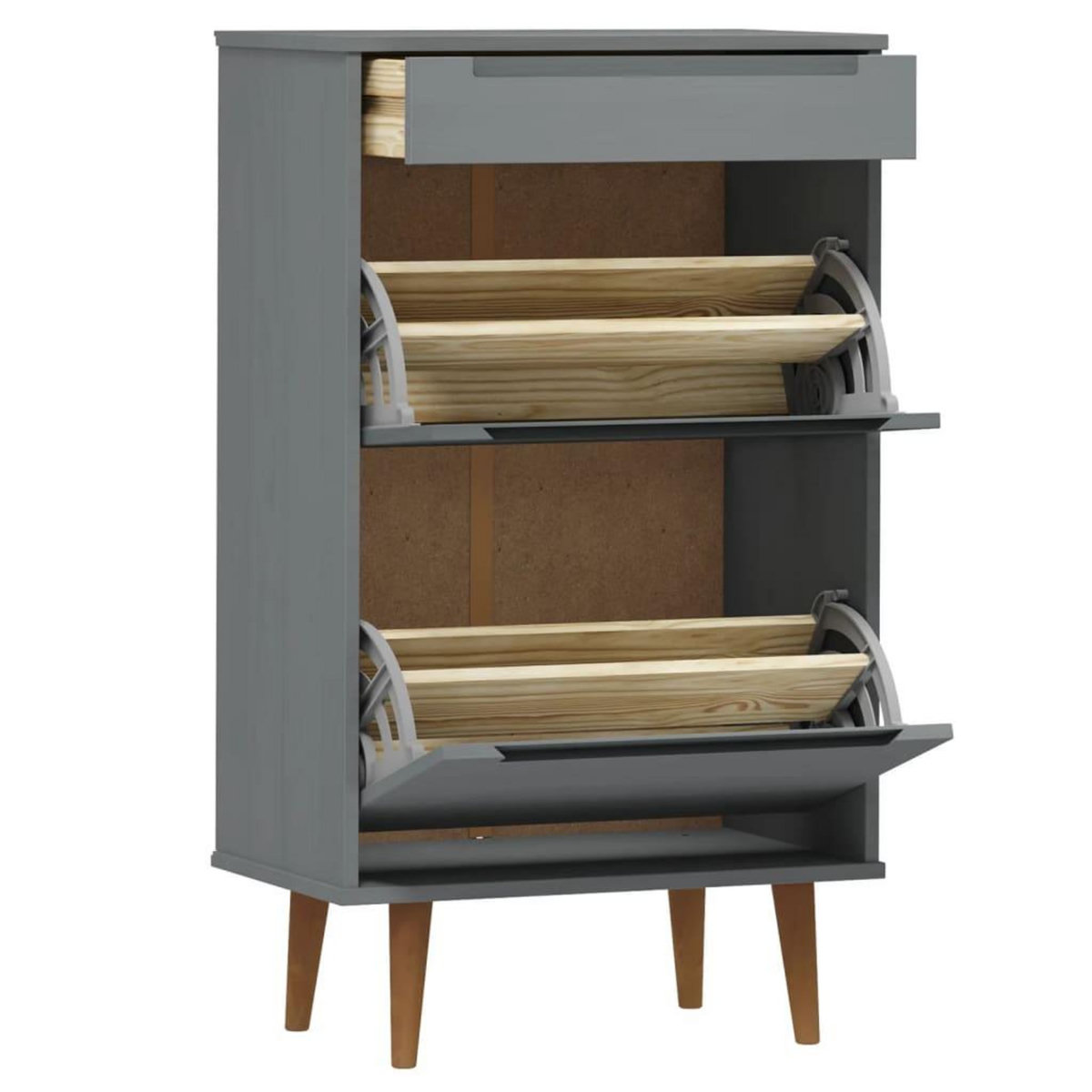 VIDAXL Armoire a chaussures MOLDE Gris 59,5x35x103 cm Bois de pin