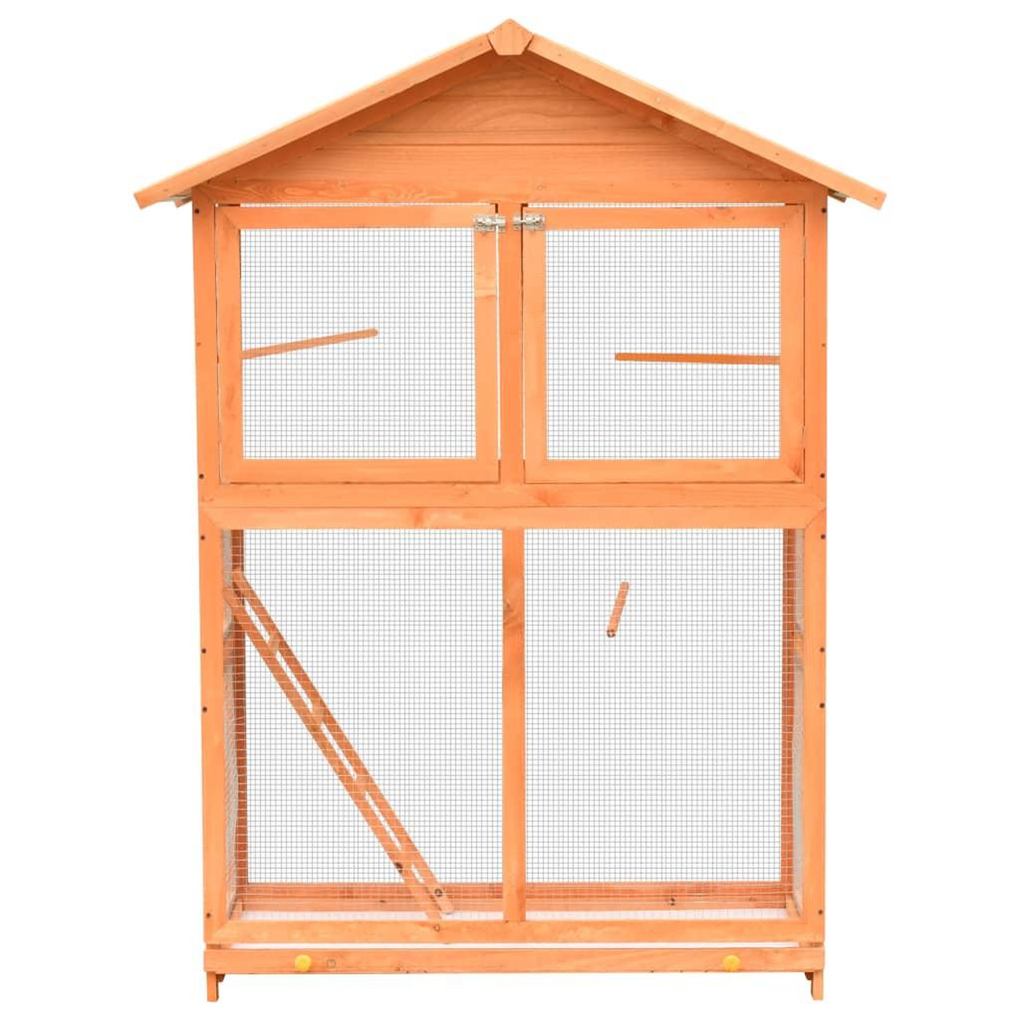 Voir la diapositive 2 : VIDAXL Cage a oiseaux Pin massif et bois de sapin 125,5x59,5x164 cm