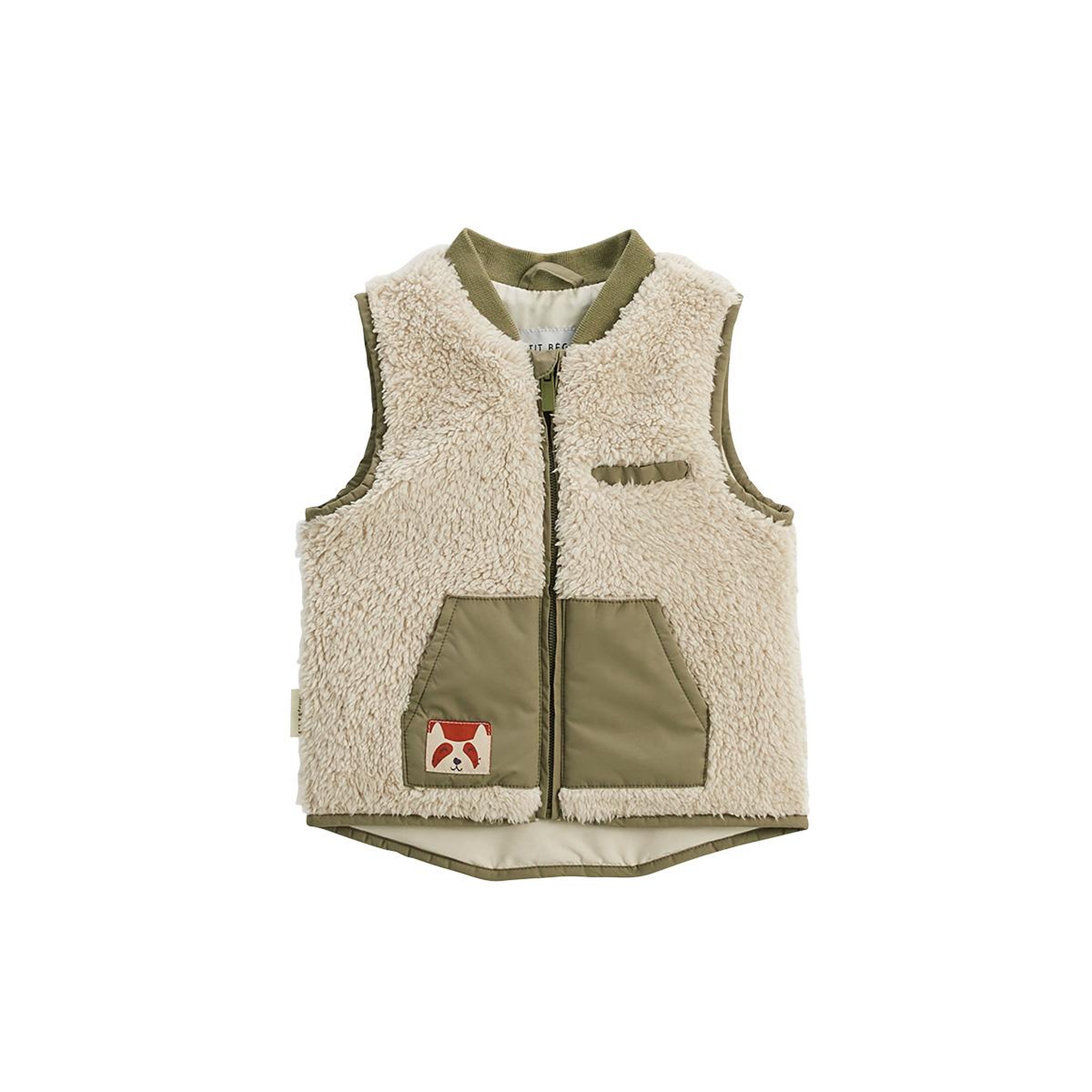 Voir la diapositive 1 : Petit Béguin Veste sans manches enfant en sherpa gustin