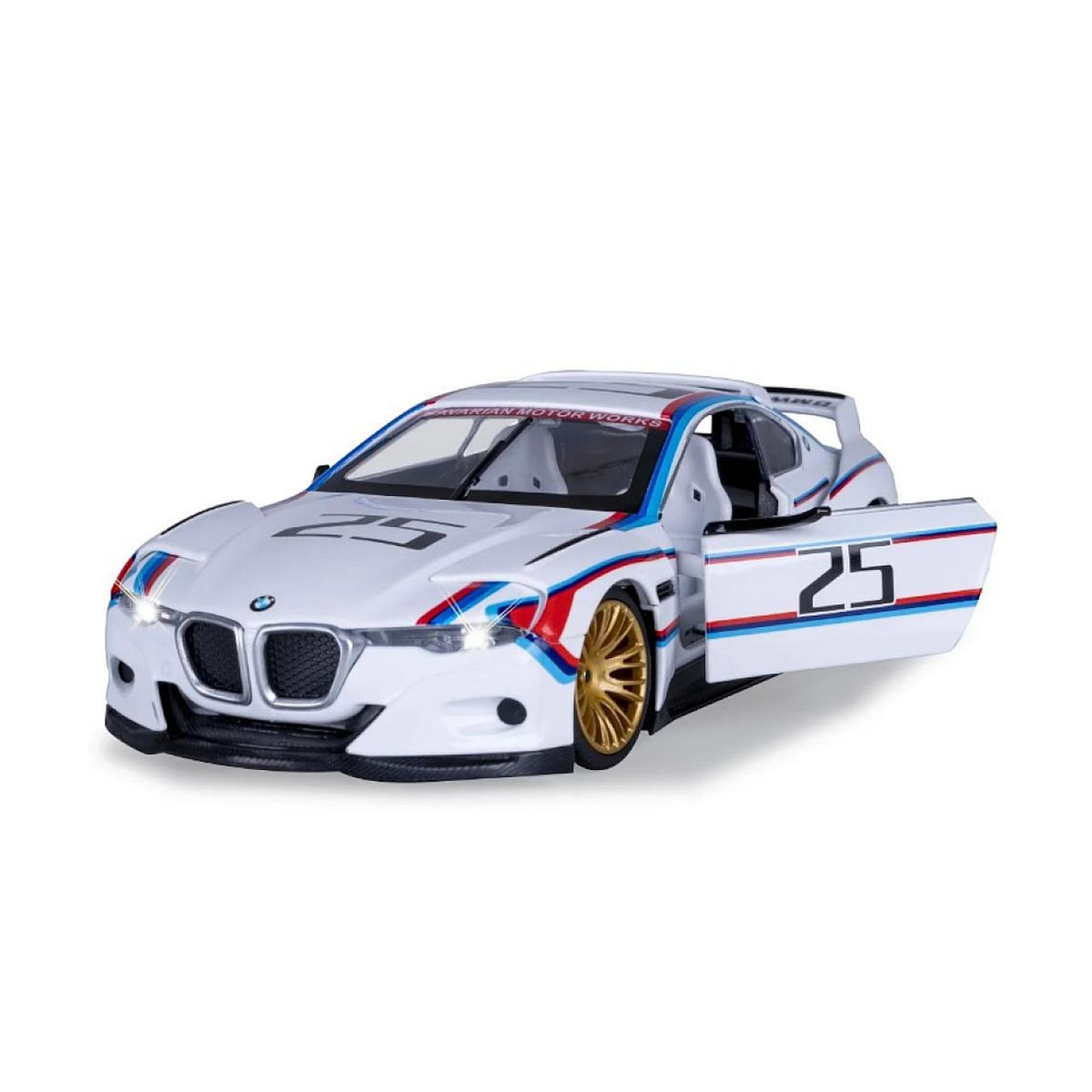 Jamara BMW 3.0 CSL Hommage R miniature 1:24 blanche avec piles