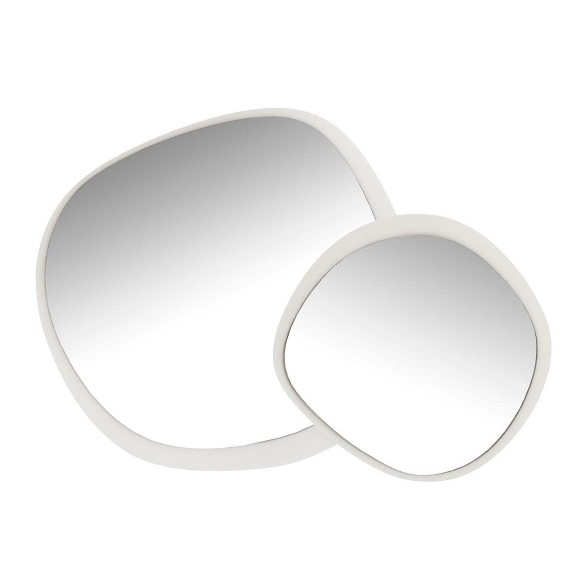 Voir la diapositive 4 : J-LINE Miroir Mural en Métal  Lorenzo  60cm Blanc