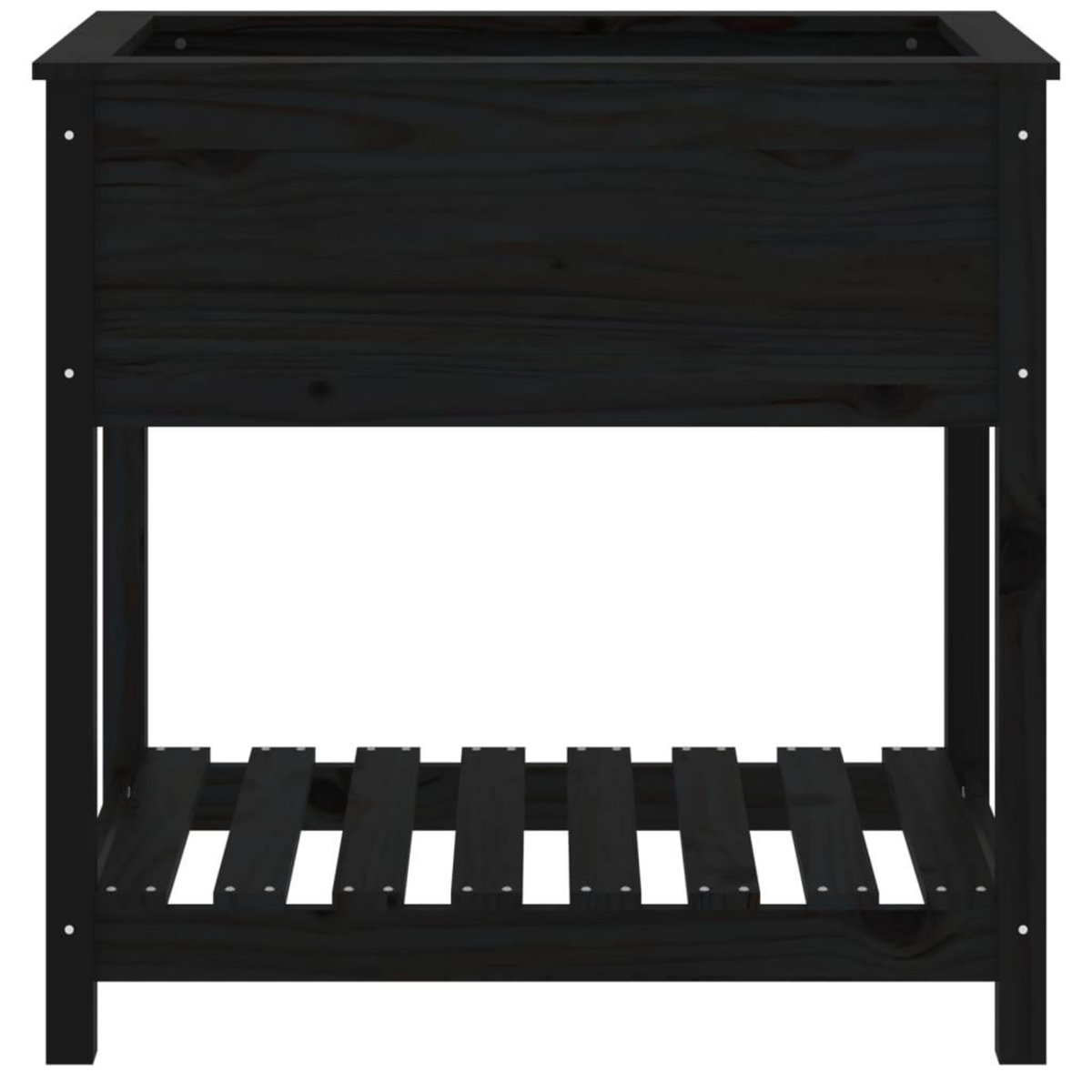 VIDAXL Jardiniere avec etagere Noir 82,5x54x81 cm Bois massif de pin