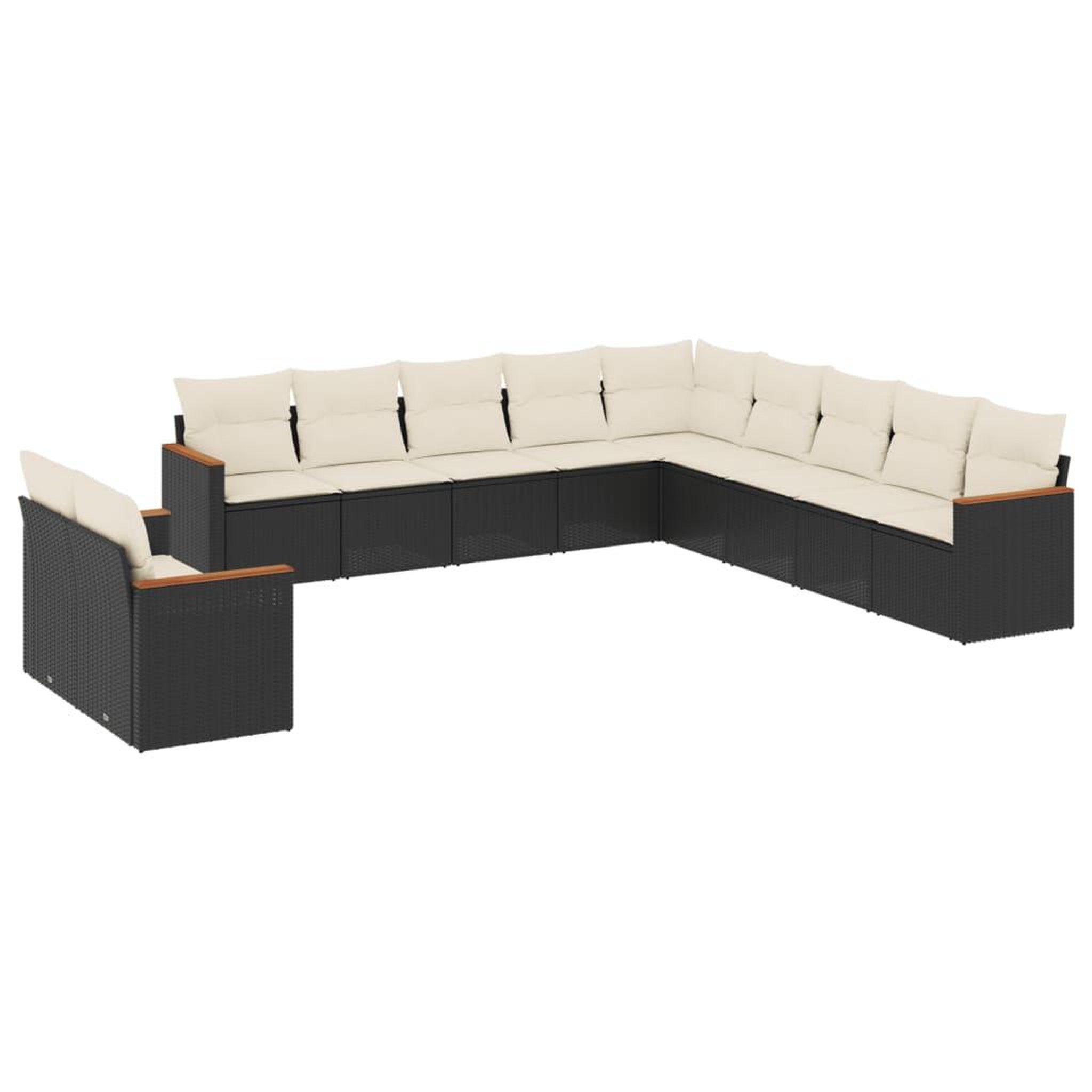 Voir la diapositive 2 : VIDAXL Salon de jardin 11 pcs avec coussins noir resine tressee
