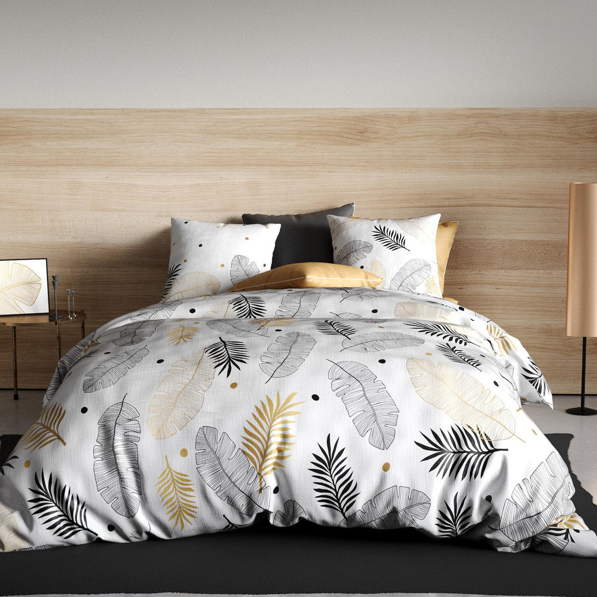 Voir la diapositive 1 : ATELIER DU COTON Parure housse de couette 100% coton 57fils envole