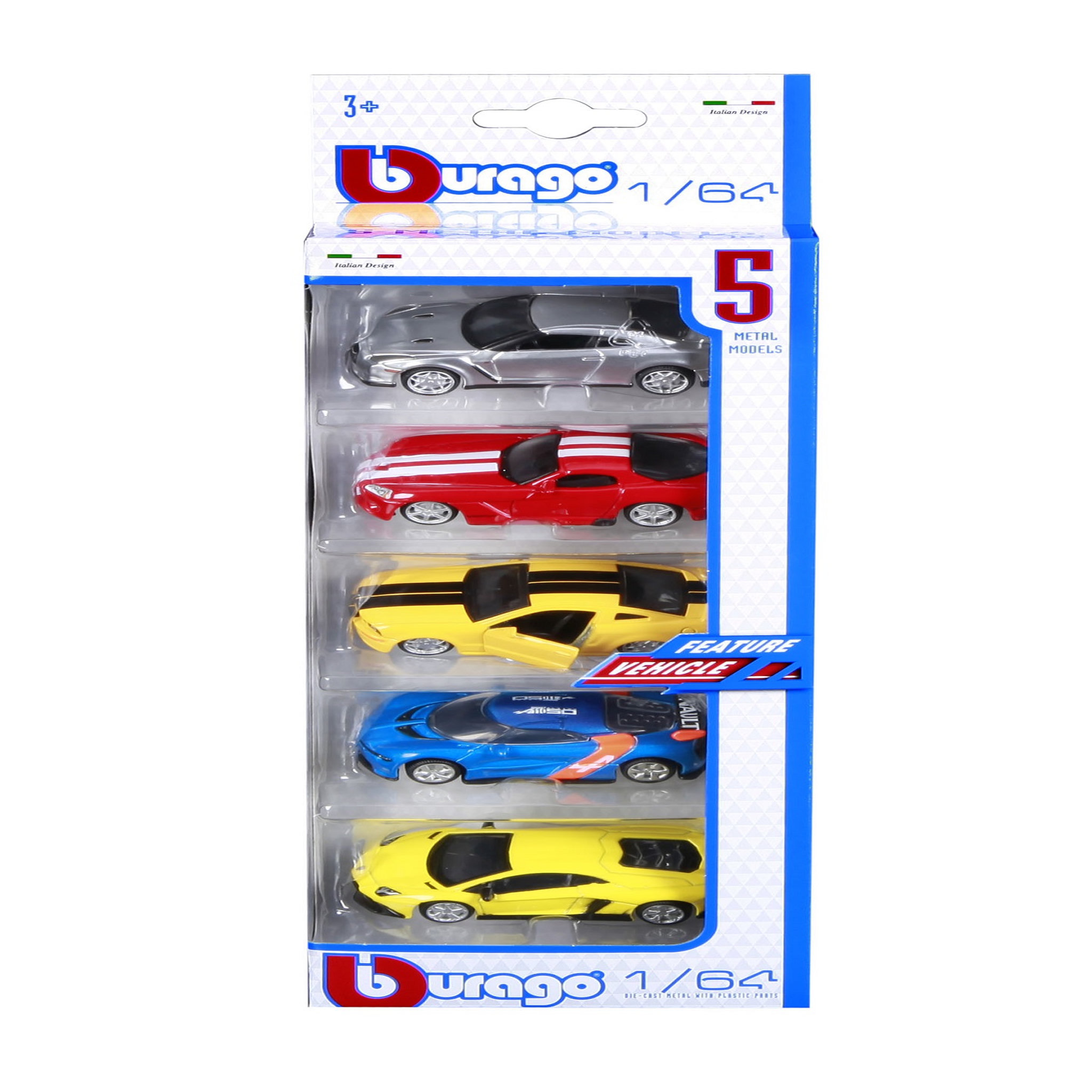 Voir la diapositive 2 : BURAGO Coffret 5 Véhicules 1/64