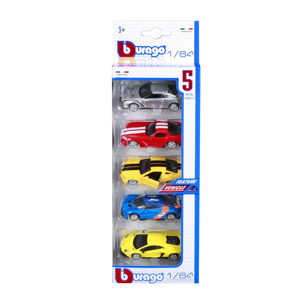 BURAGO Coffret 5 Véhicules 1/64