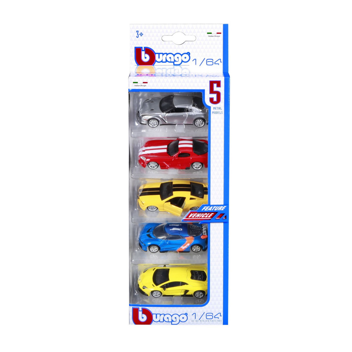 BURAGO Coffret 5 Véhicules 1/64