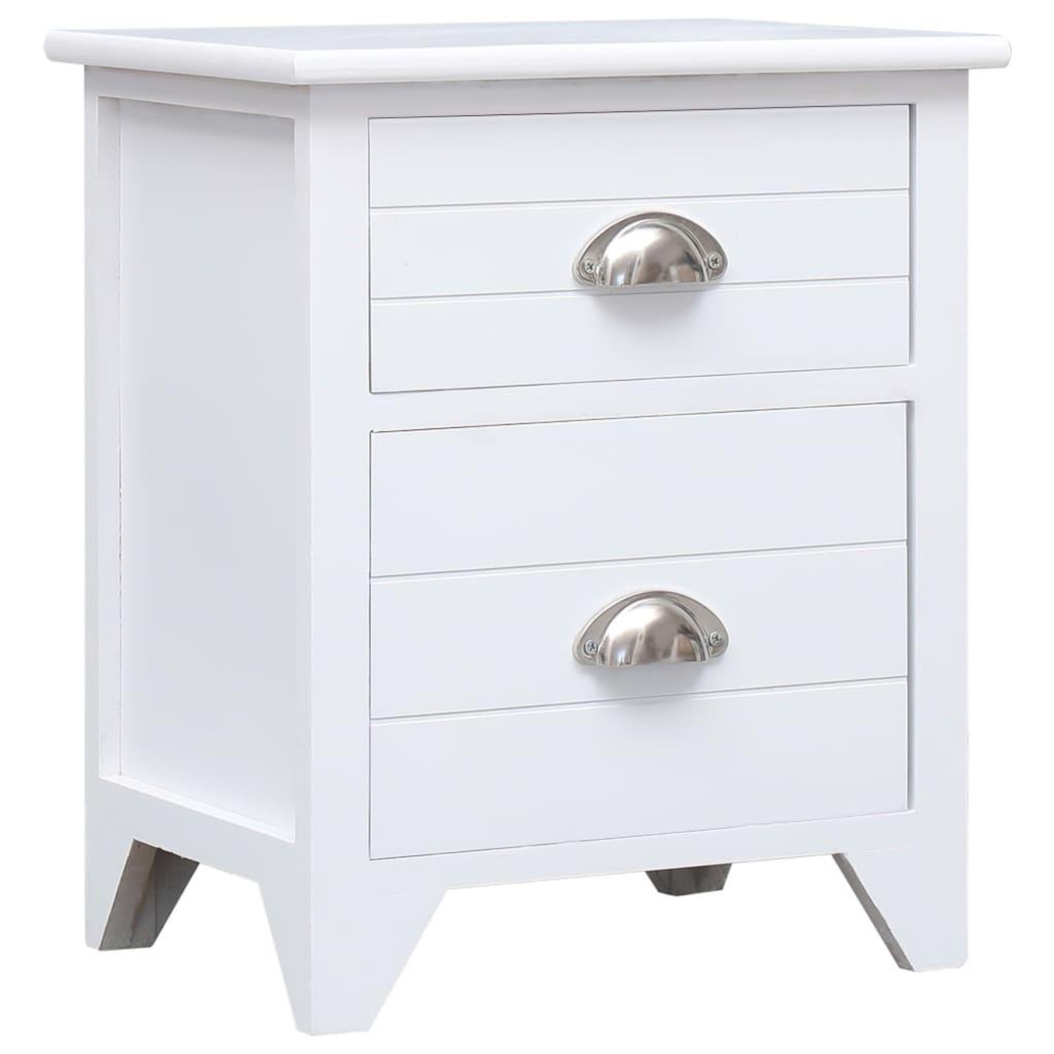 Voir la diapositive 1 : VIDAXL Table de chevet Blanc 38x28x45 cm Bois de Paulownia