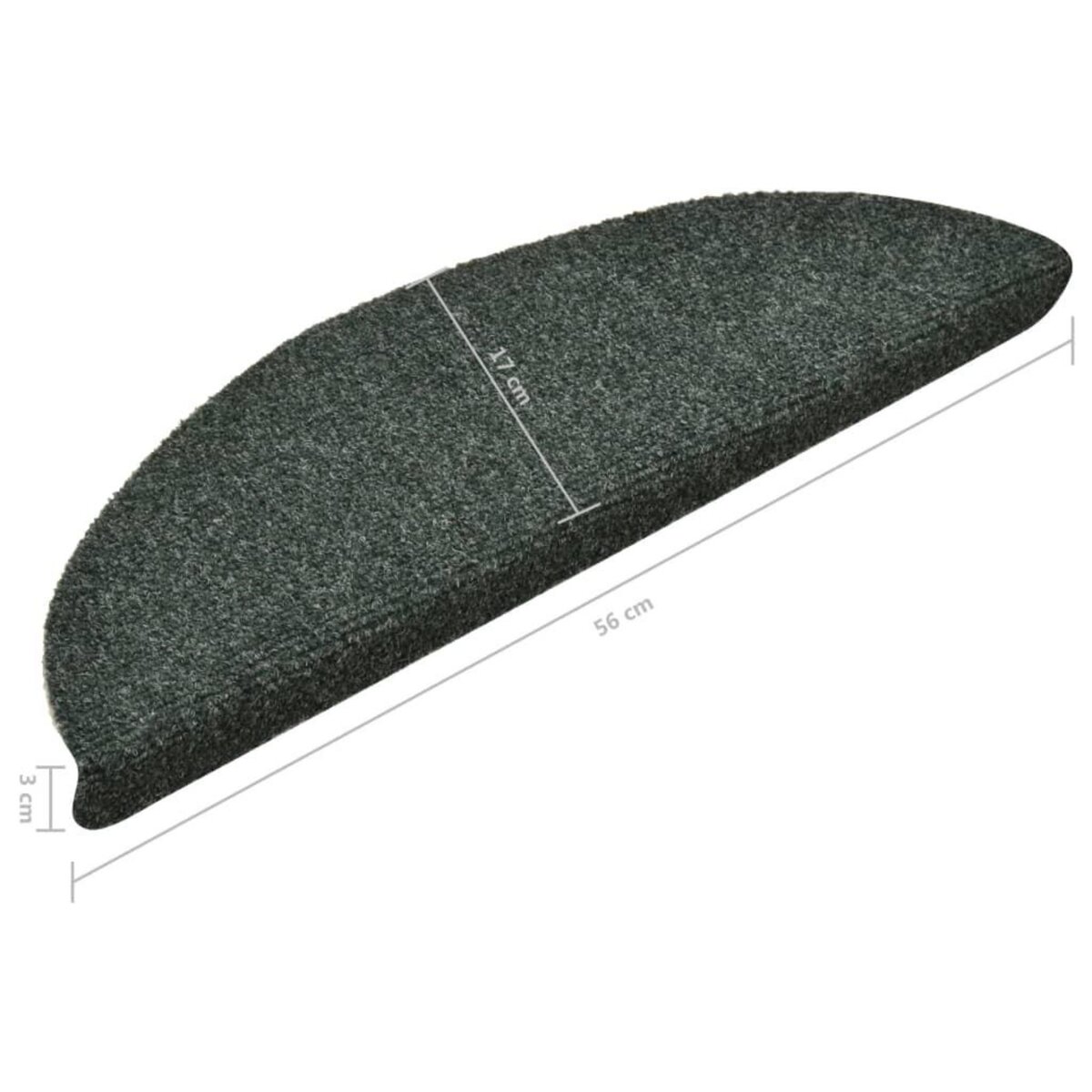 VIDAXL Tapis d'escalier autocollants 15 pcs Vert 56x17x3 cm Aiguillete