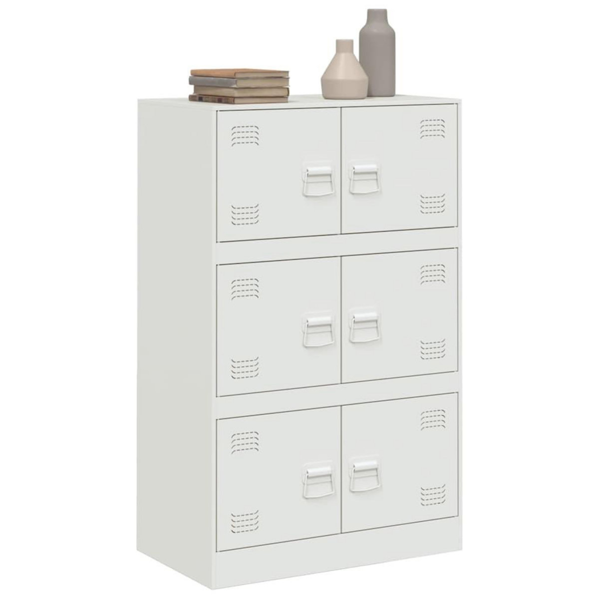 VIDAXL Buffet blanc 67x39x107 cm acier