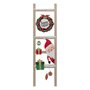 ATMOSPHERA Pancarte échelle Joyeux Noël en bois avec Père Noël et couronne - H 65 cm