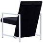 Voir la diapositive 5 : VIDAXL Fauteuil avec pieds chromes Noir Velours