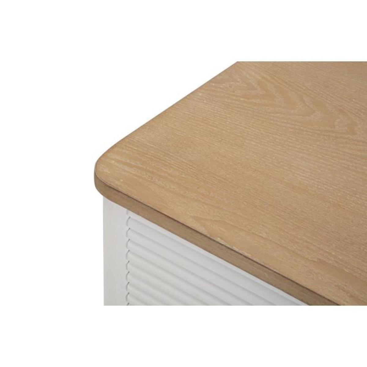 Paris Prix Commode 3 Tiroirs en Bois  Matera  80cm Blanc & Naturel