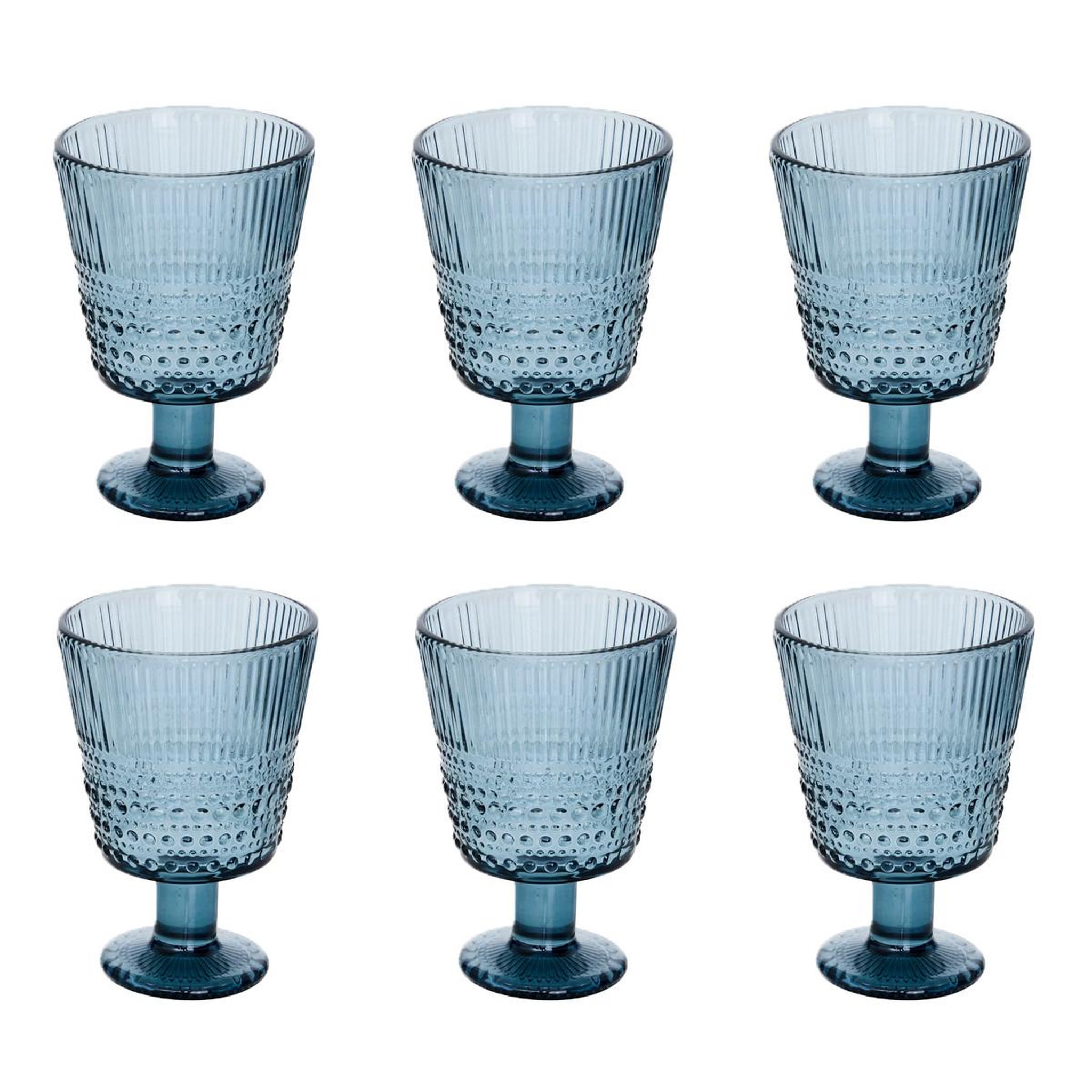 SECRET DE GOURMET Lot de 6 verres à vin  joa  23cl bleu