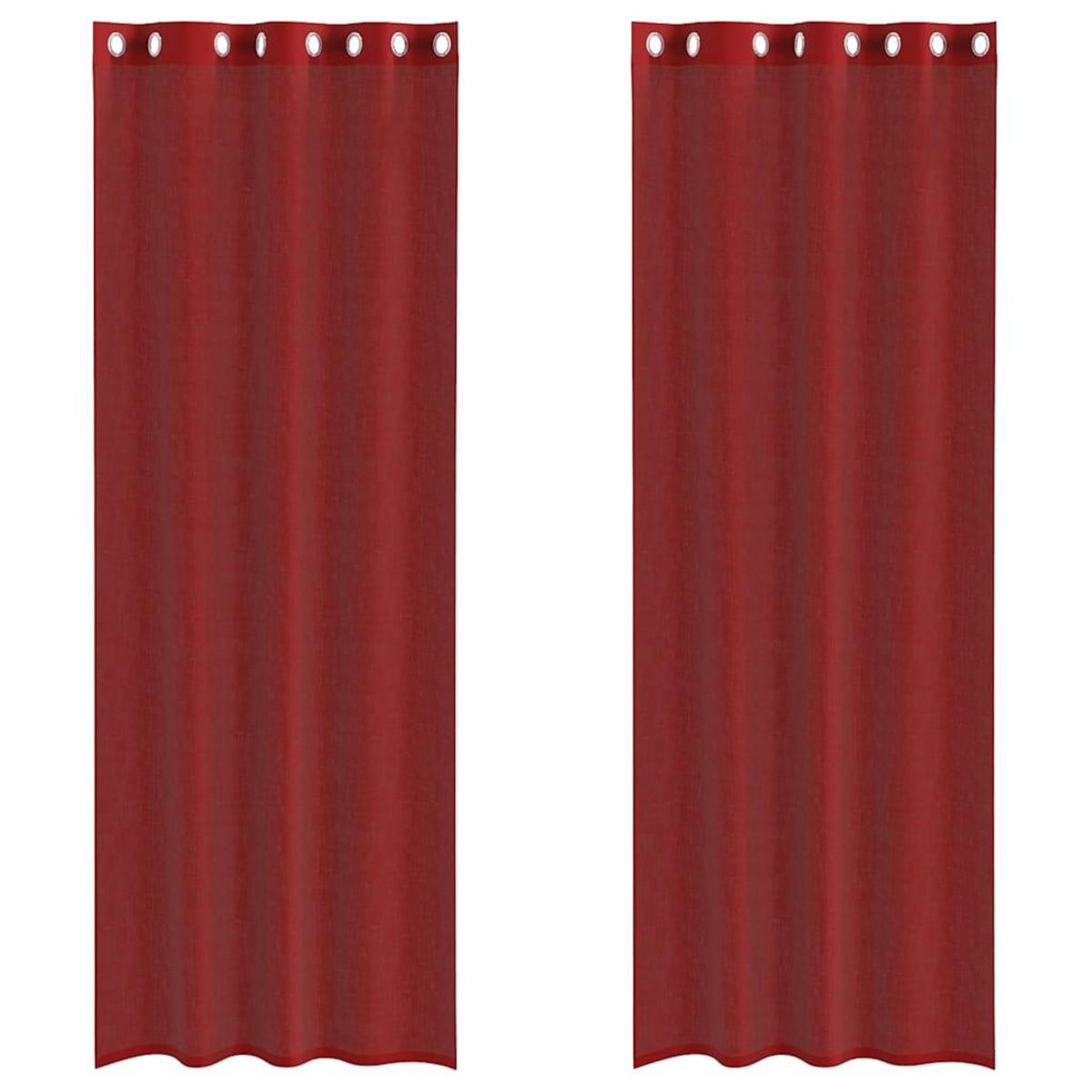 VIDAXL Rideaux en voile avec œillets 2 pcs rouge bordeaux