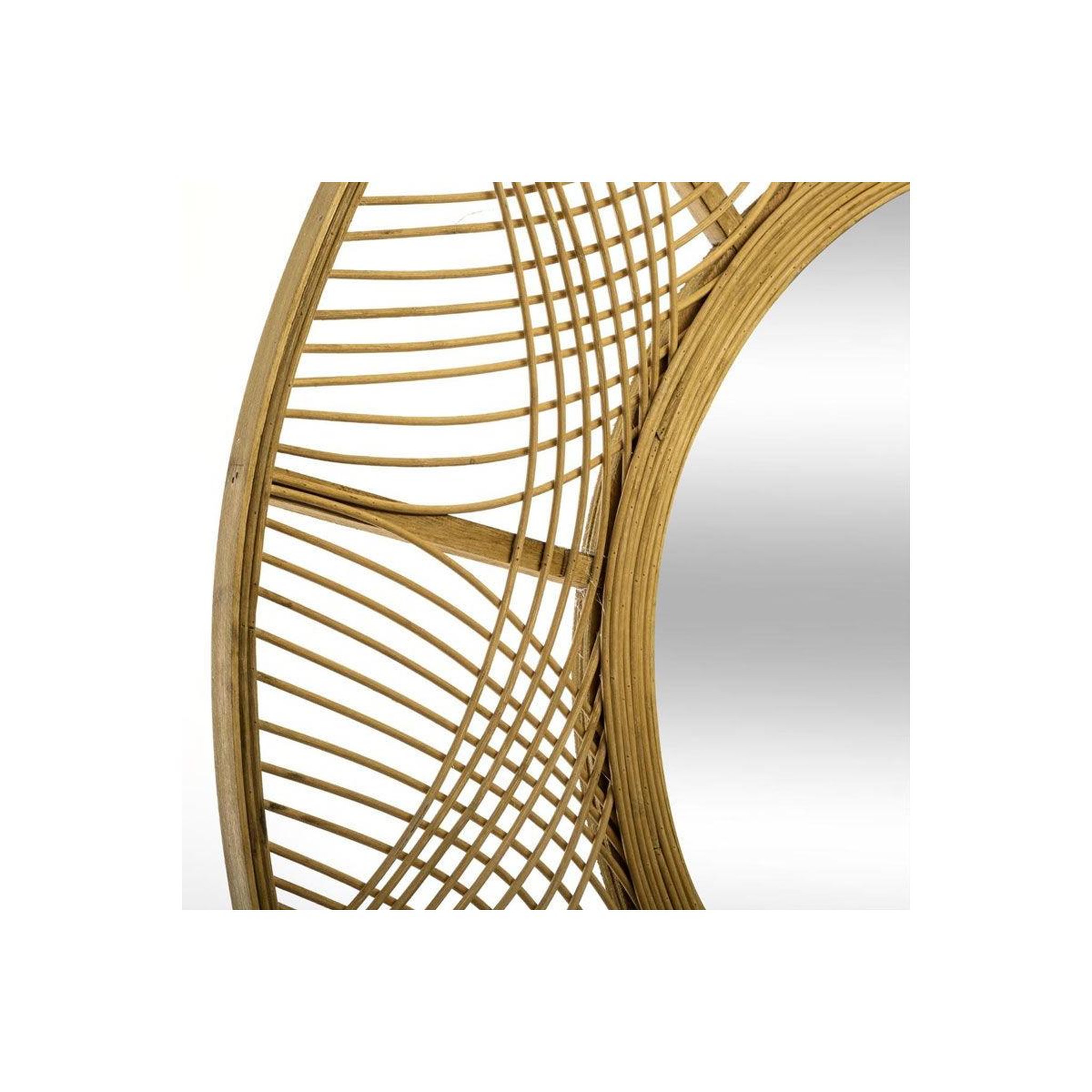 Voir la diapositive 4 : ATMOSPHERA Miroir mural rond en bambou  ina  89cm naturel