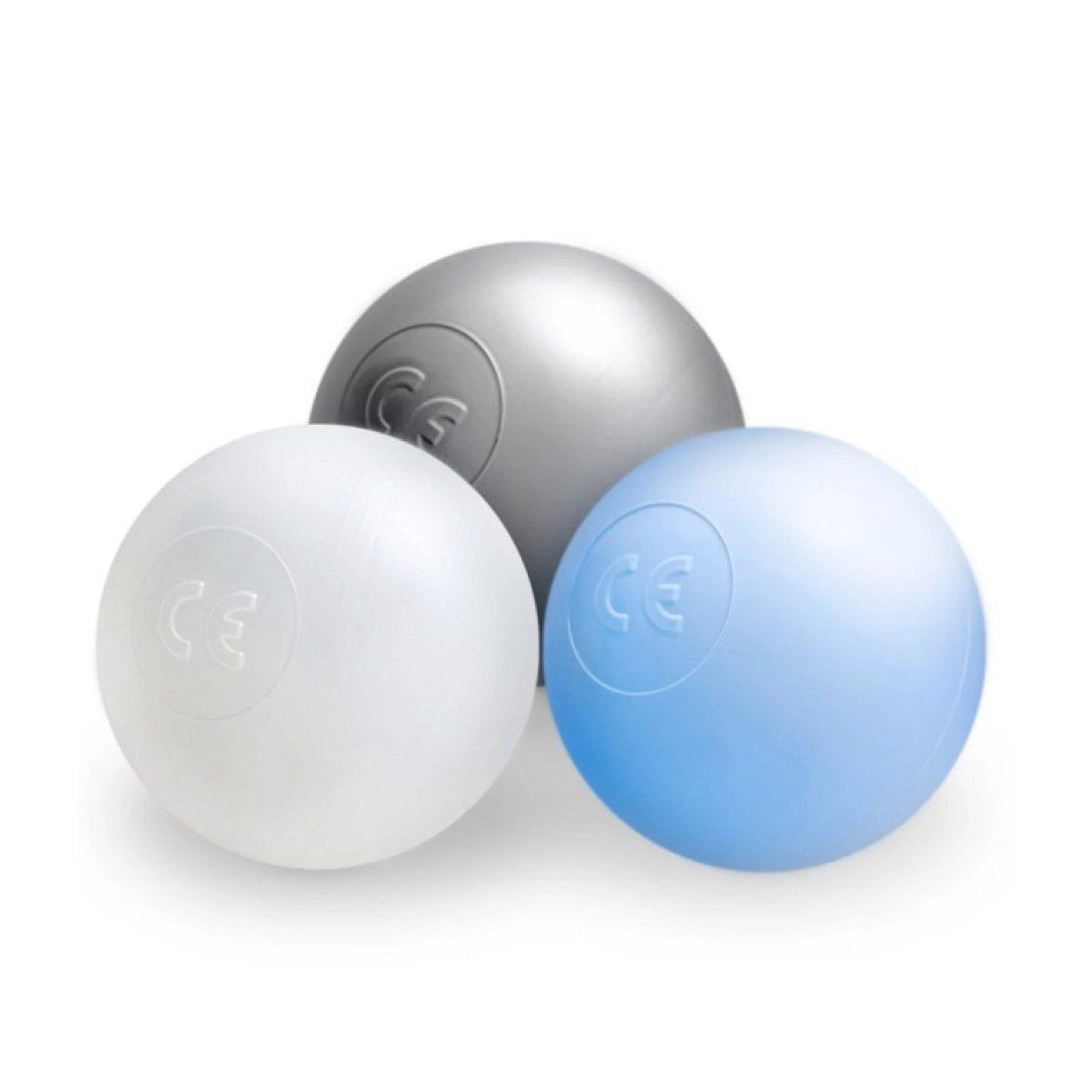 PLUSH NEST 200 balles de piscine 6 cm argent/bleu