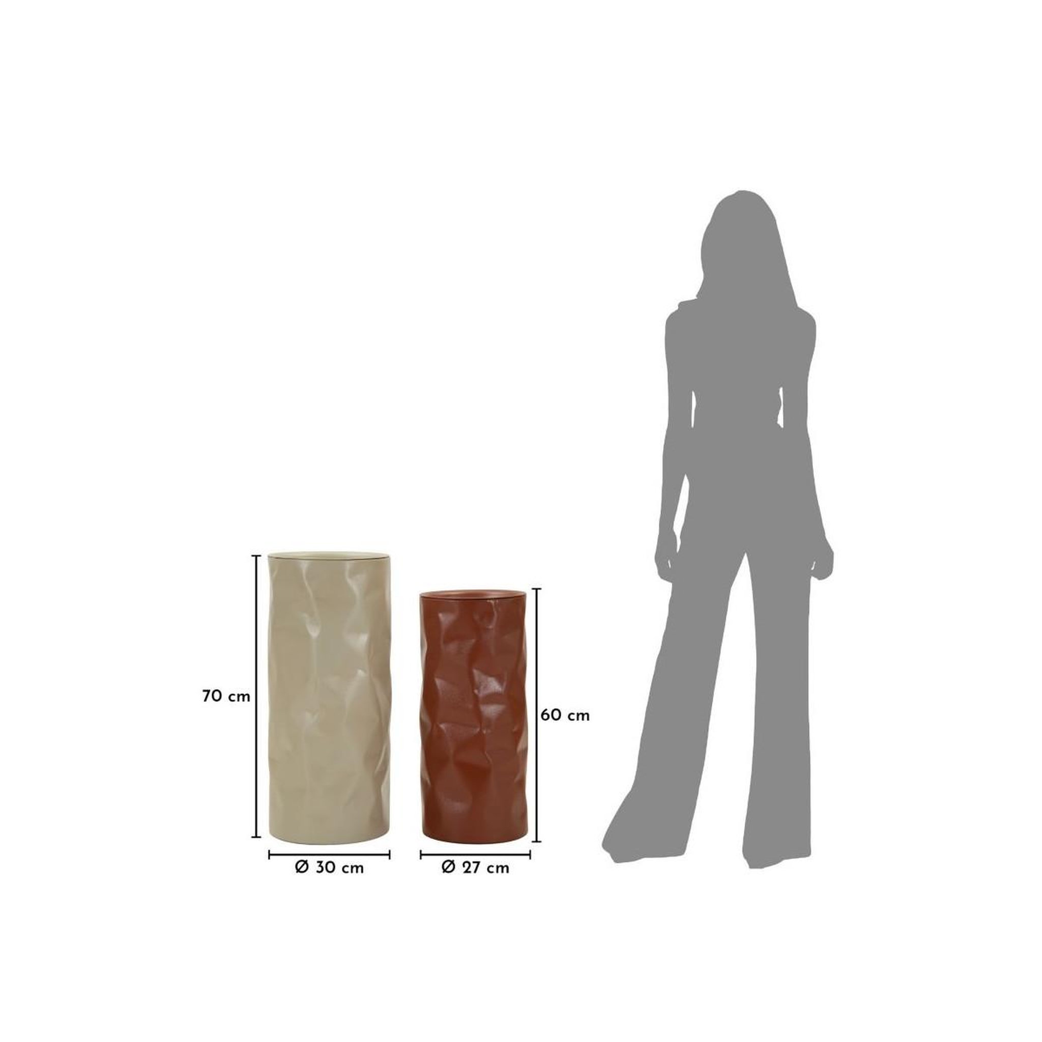 Voir la diapositive 5 : Paris Prix Lot de 2 tables d'appoint  norimberga  70cm rouge & beige