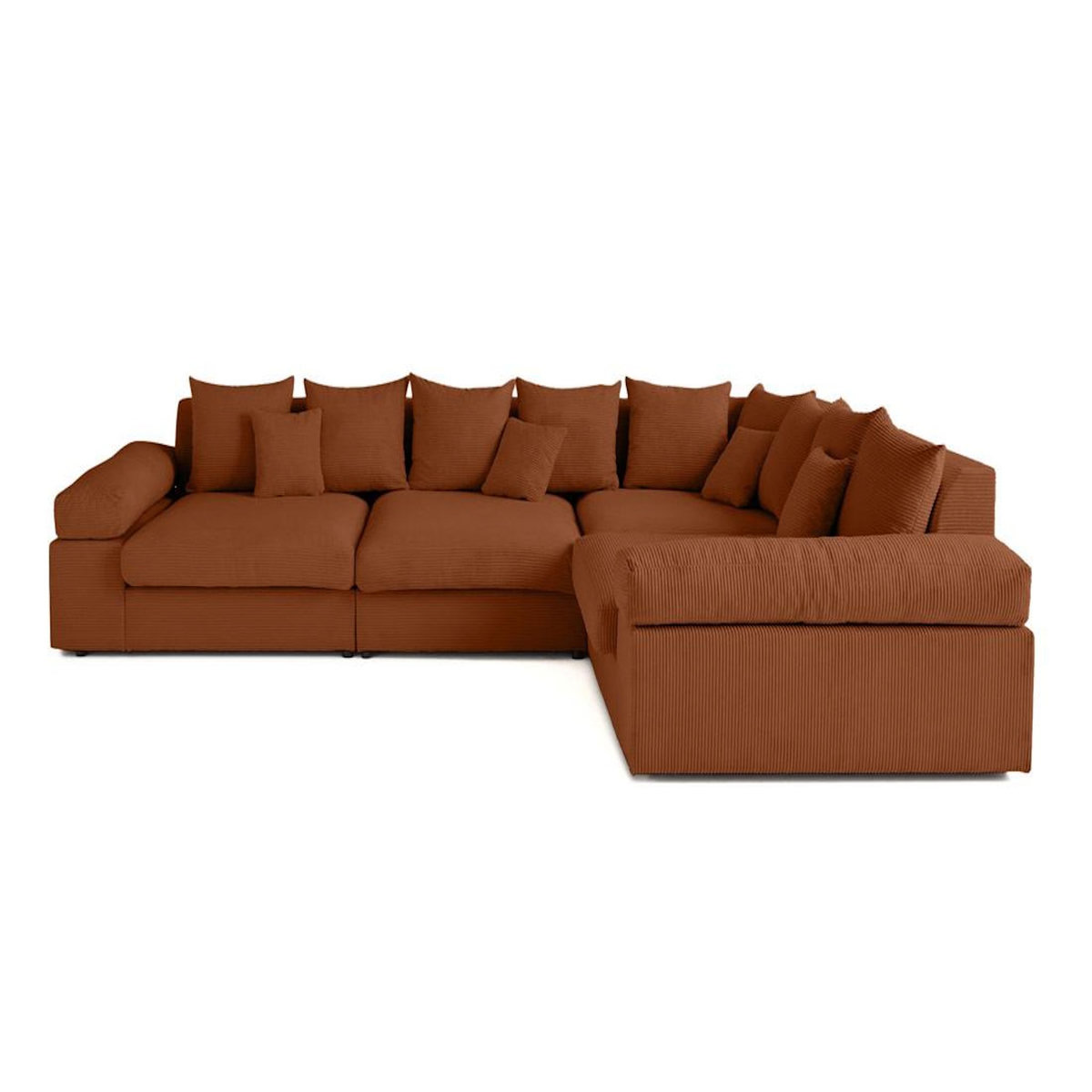 LISA DESIGN Aspen - canapé d'angle réversible 5 places - assise profonde - en velours côtelé