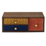 Paris Prix Boîte Déco 3 Tiroirs  Velours  30cm Multicolore