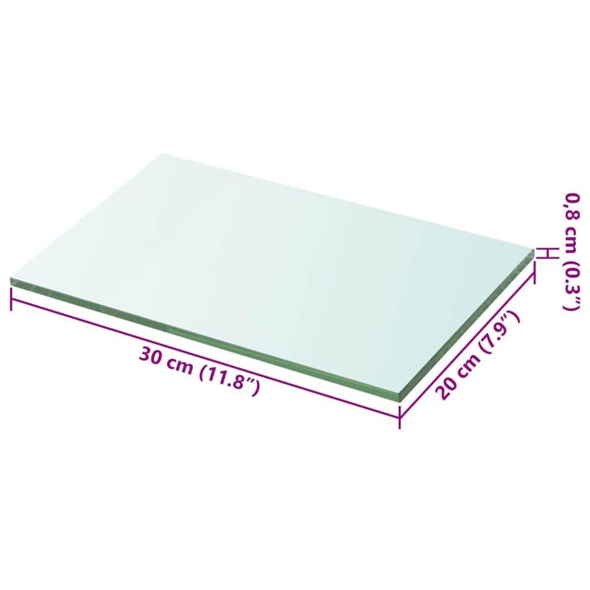 VIDAXL Panneau pour etagere Verre transparent 20 x 30 cm