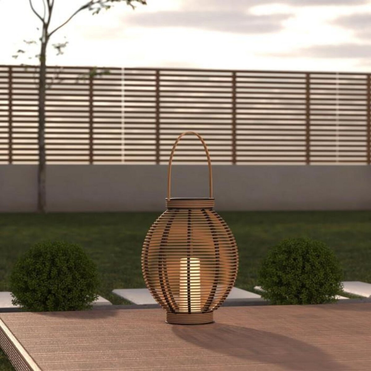 ATMOSPHERA Lanterne Solaire Design  Tany  43cm Naturel