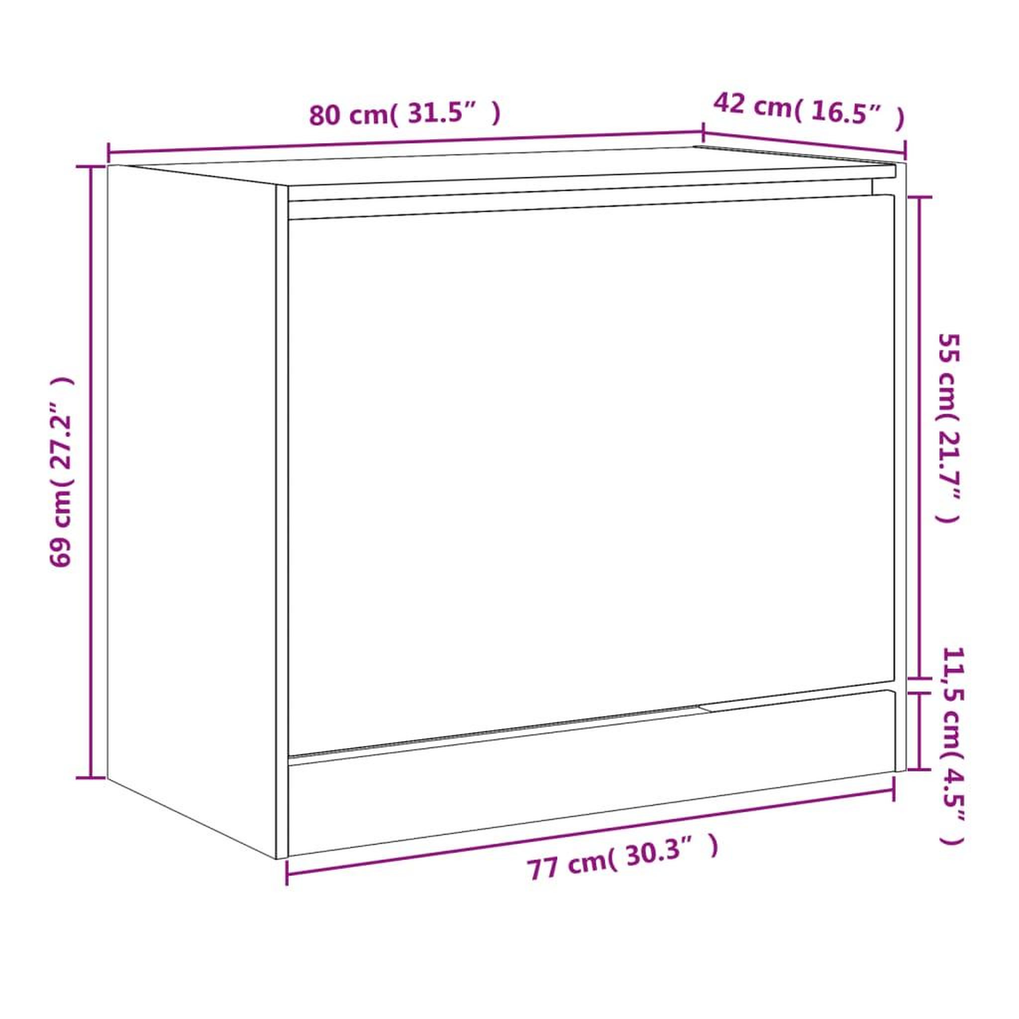 Voir la diapositive 6 : VIDAXL Armoire a chaussures gris beton 80x42x69 cm bois d'ingenierie