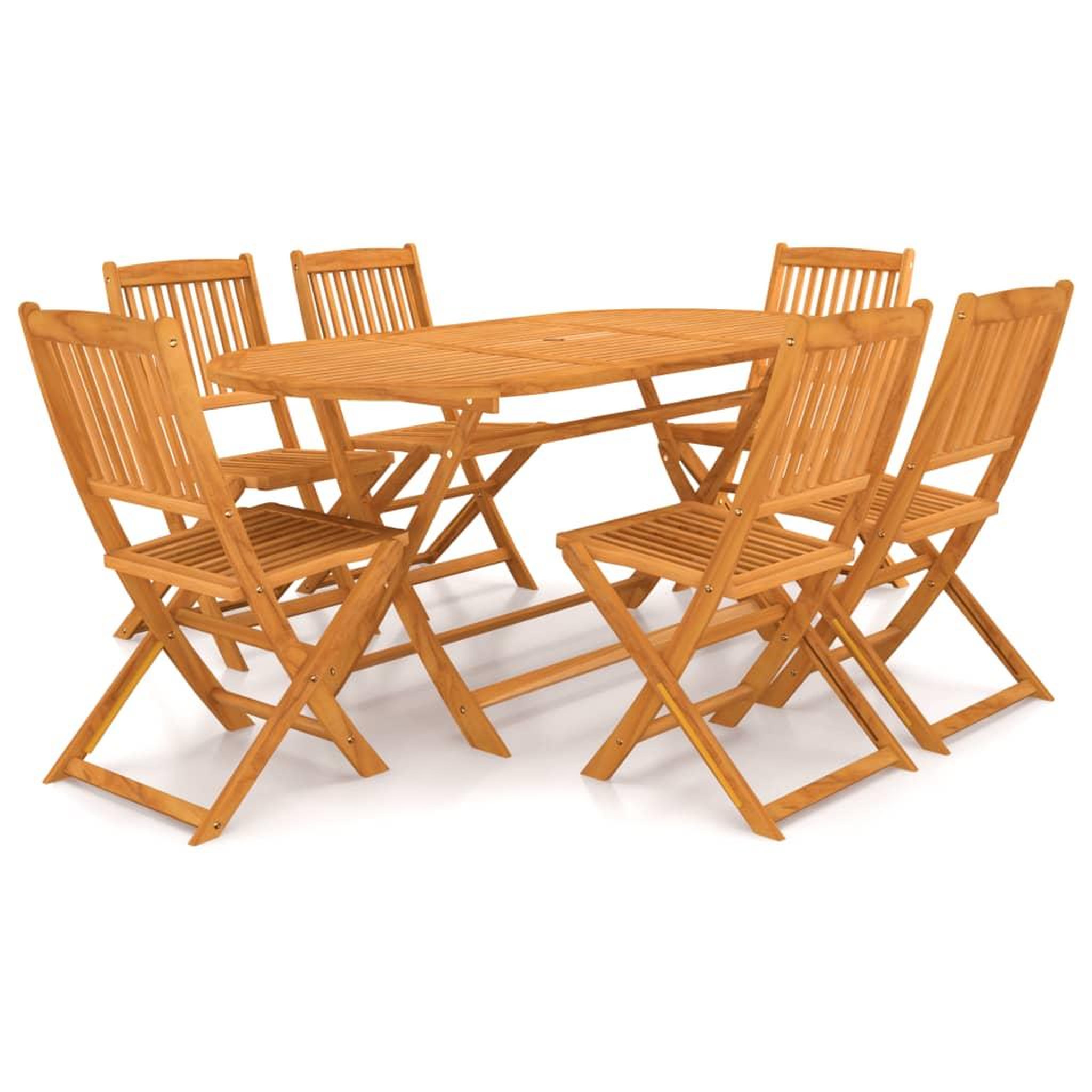 Voir la diapositive 1 : VIDAXL Ensemble a manger de jardin pliable 7 pcs bois d'acacia solide