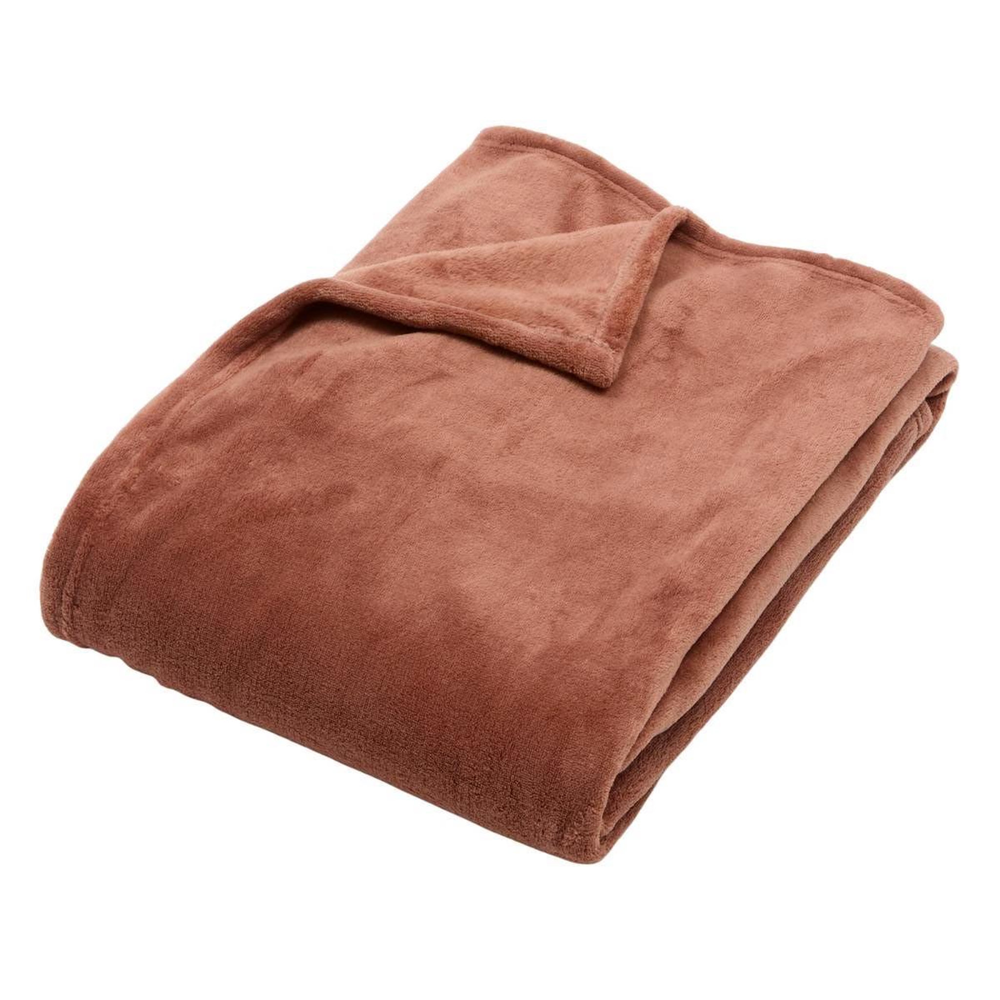 ATMOSPHERA Plaid uni microfibre  kiesa  130x180cm terre de rose