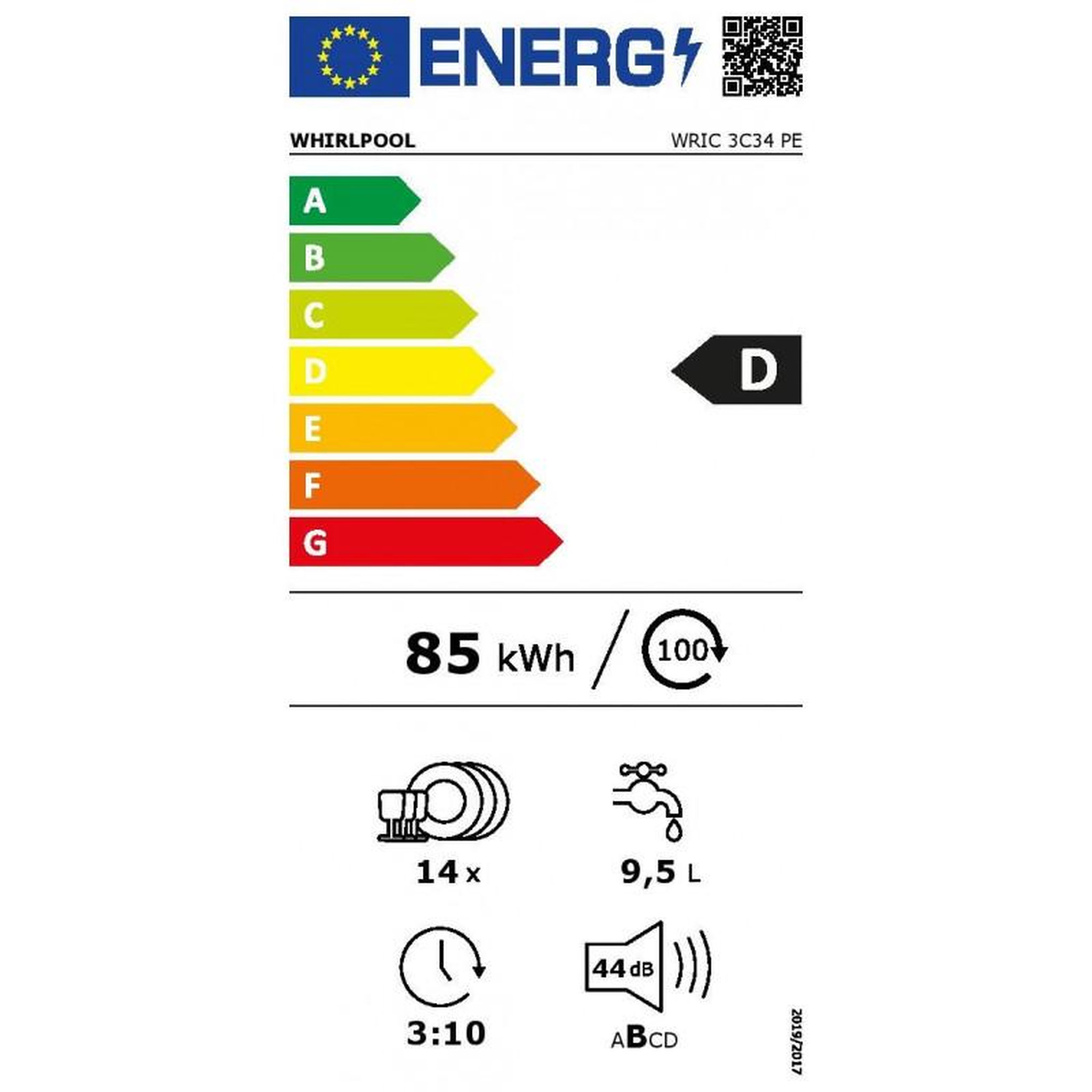 Voir la diapositive 4 : Whirlpool Lave-vaisselle 60cm 14 couverts 44db tout intégrable - wric3c34pe