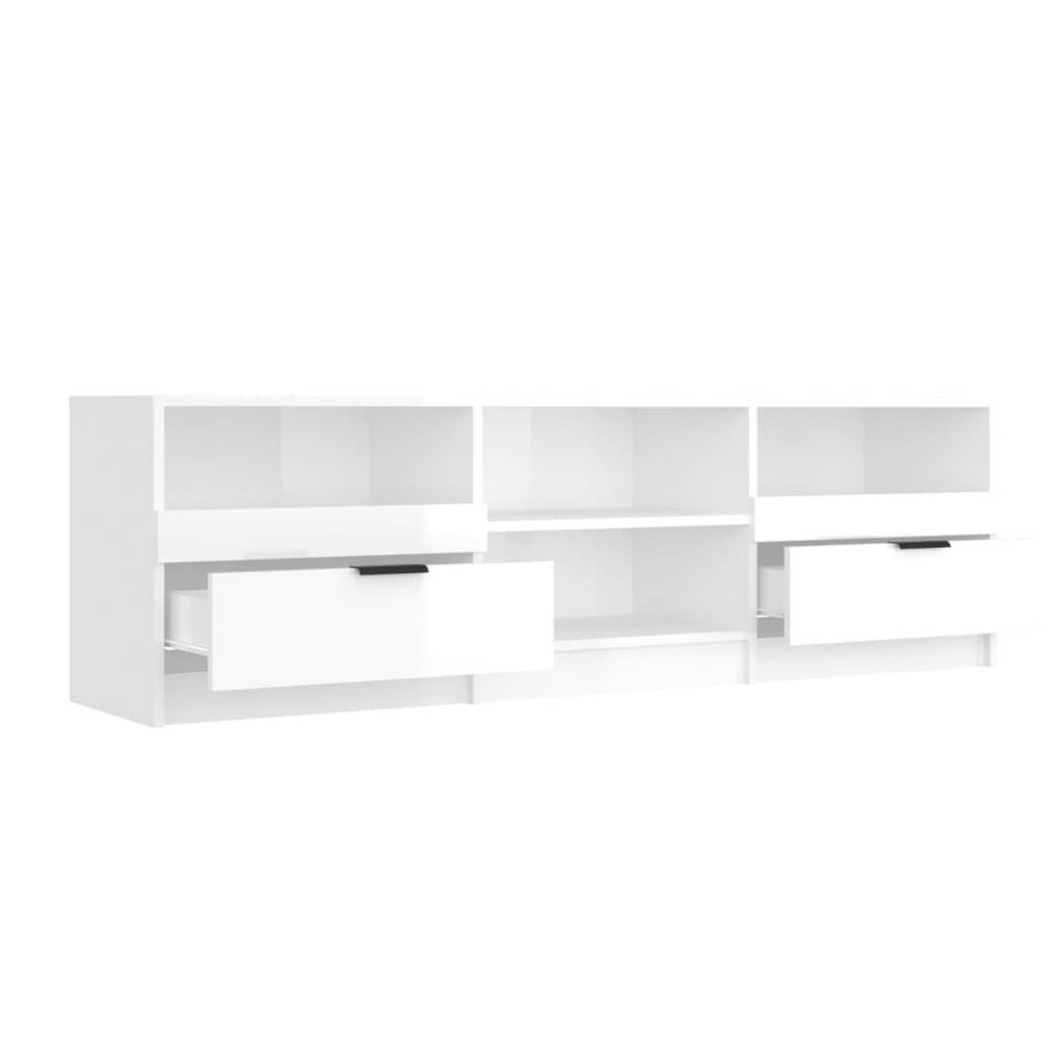 VIDAXL Meuble TV Blanc brillant 150x33,5x45 cm Bois d'ingenierie