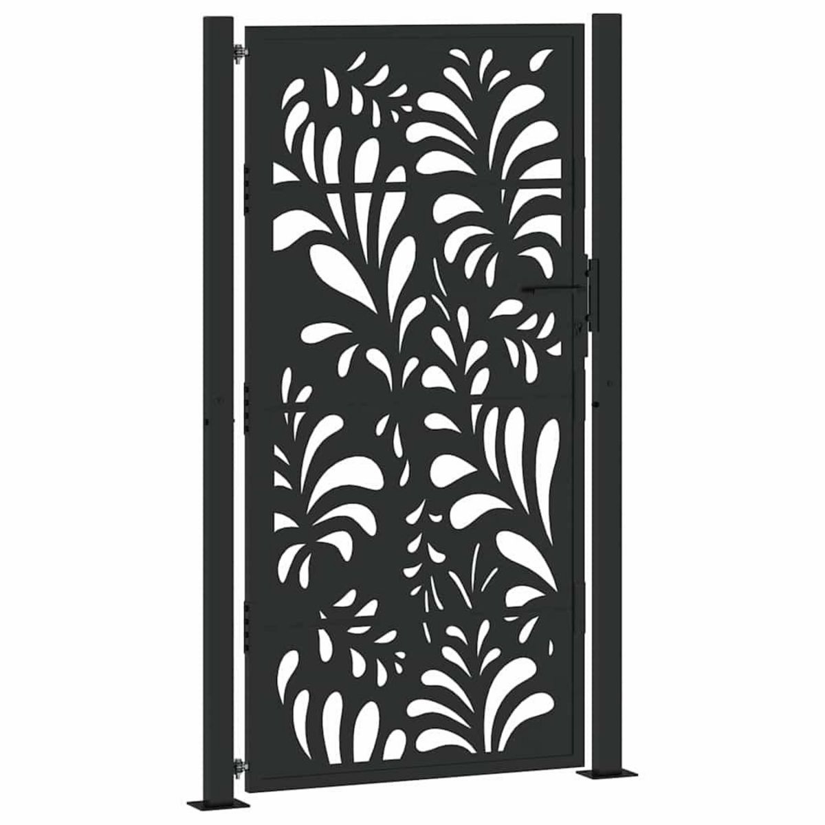 VIDAXL Portail de jardin noir 105x180 cm acier conception de vagues