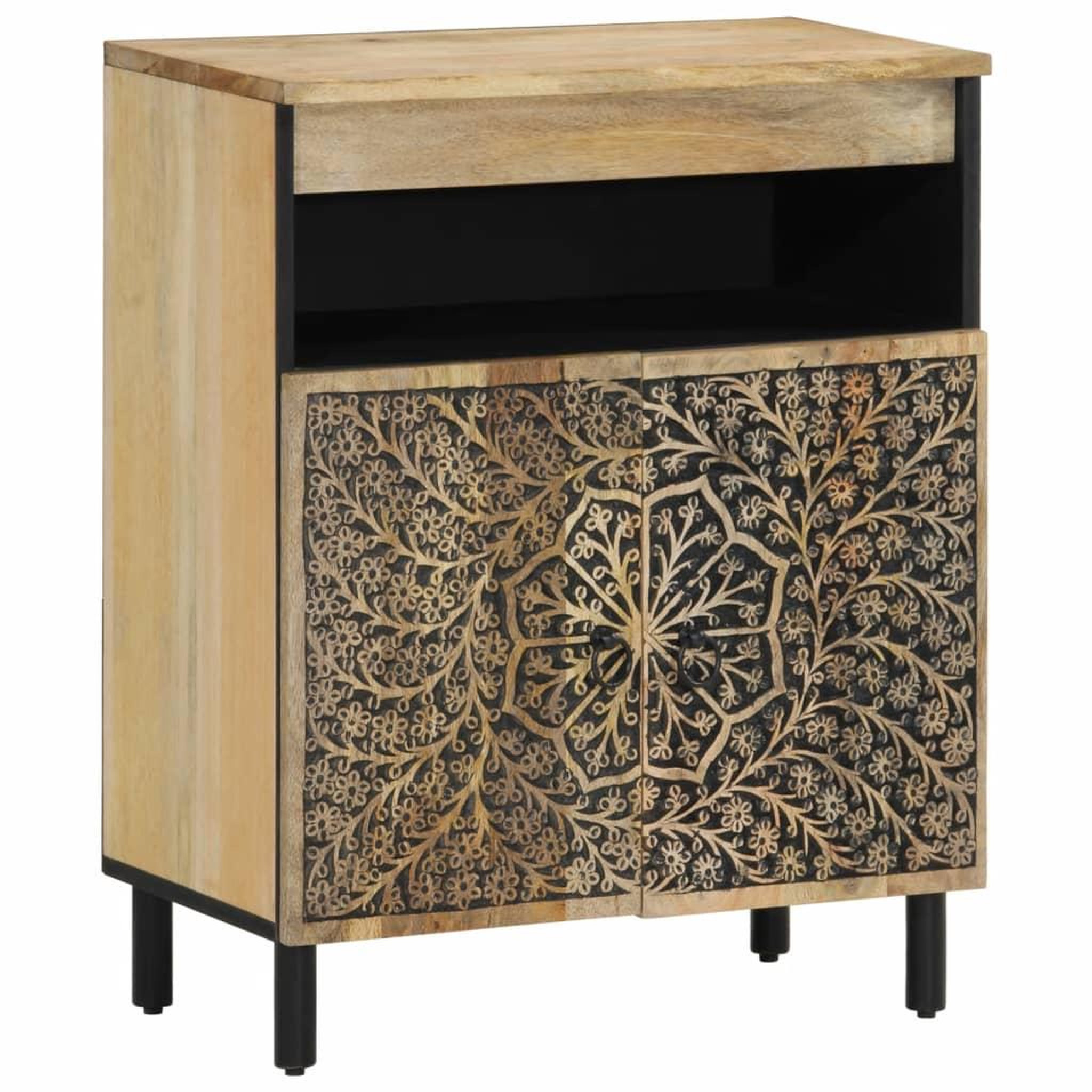 Voir la diapositive 2 : VIDAXL Armoire laterale 60x33x75 cm bois massif de manguier
