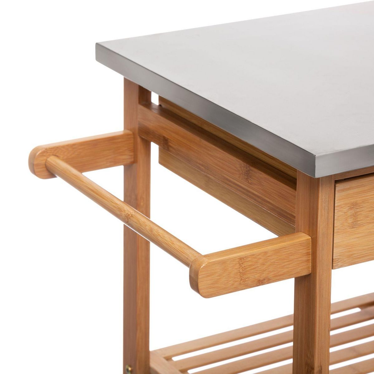 FIVE Desserte grand modèle à tiroirs et paniers en bambou BELYA - Beige