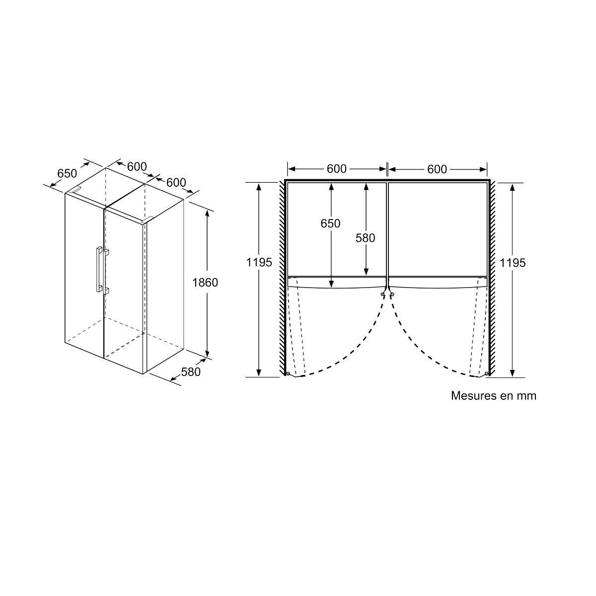 BOSCH Congélateur armoire 60cm 242l  nofrost gris - GSN36VLEP