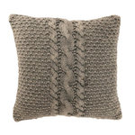Paris Prix Coussin en Tricot Tressé  Helena  50x50cm Gris