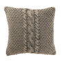 Voir la diapositive 1 : Paris Prix Coussin en Tricot Tressé  Helena  50x50cm Gris