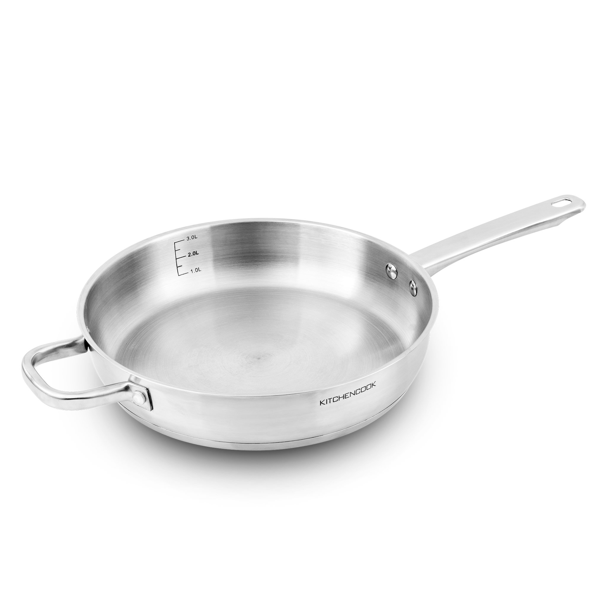 Voir la diapositive 1 : KITCHEN COOK Poêle acier inoxydable 28 cm induction PROFESSIONNEL