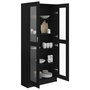 Voir la diapositive 4 : VIDAXL Armoire a vitrine Noir 82,5x30,5x185,5 cm Bois d'ingenierie
