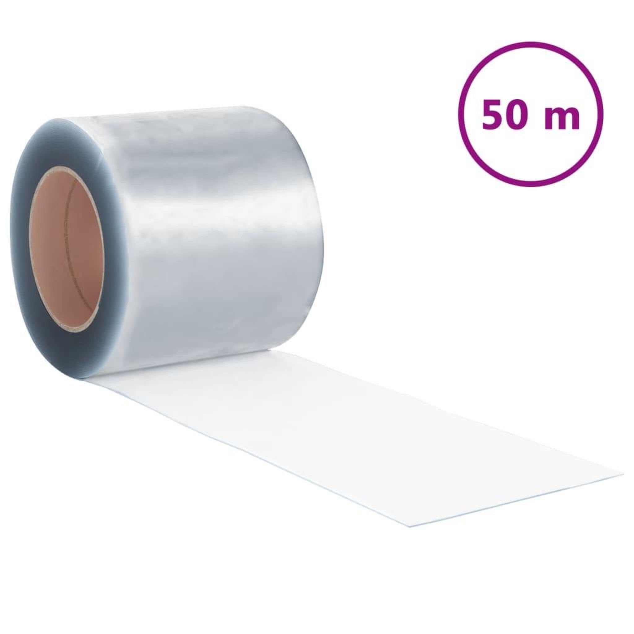 Voir la diapositive 2 : VIDAXL Rideau de porte transparent 200 mmx1,6 mm 50 m PVC