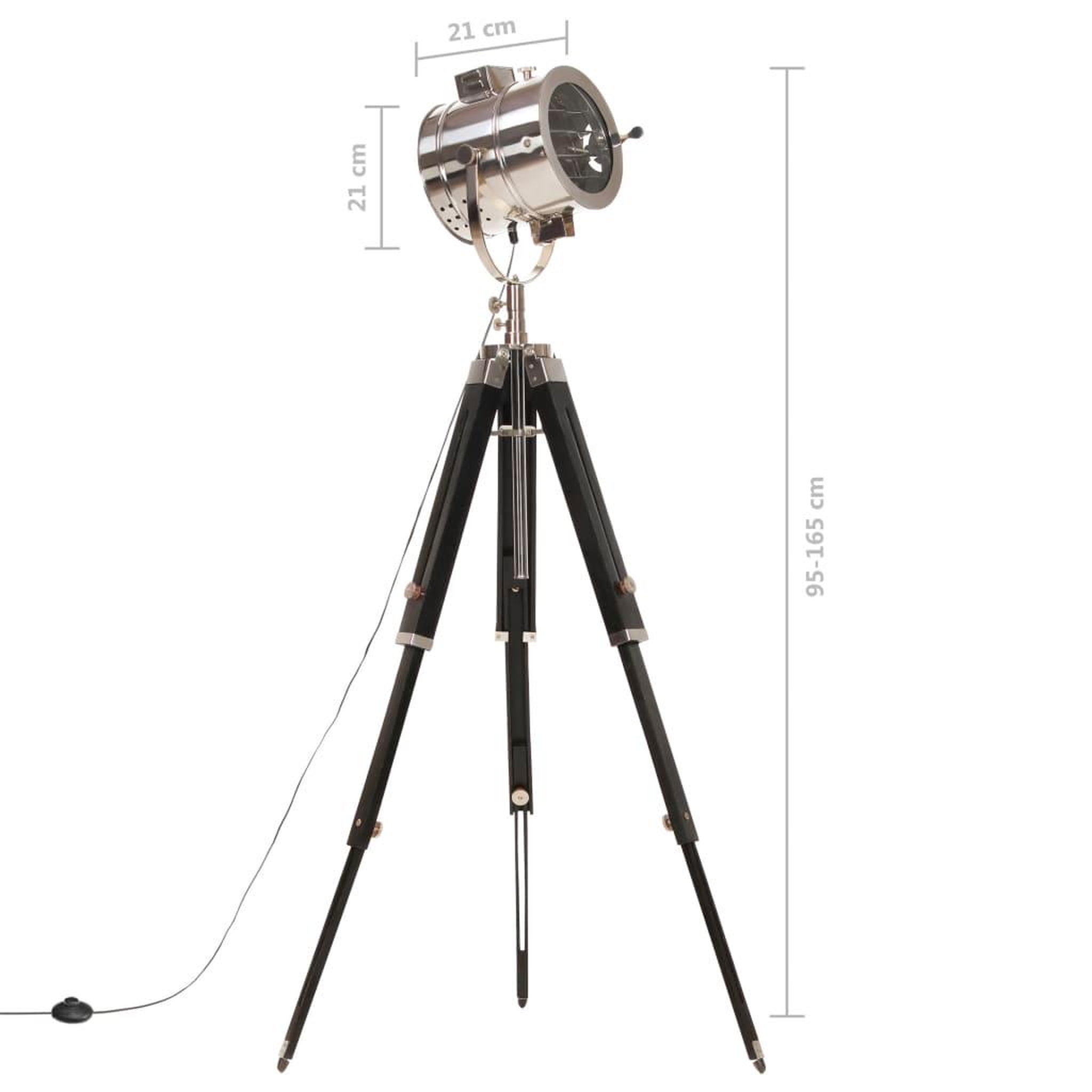 Voir la diapositive 6 : VIDAXL Lampadaire a trepied Bois de manguier massif 165 cm