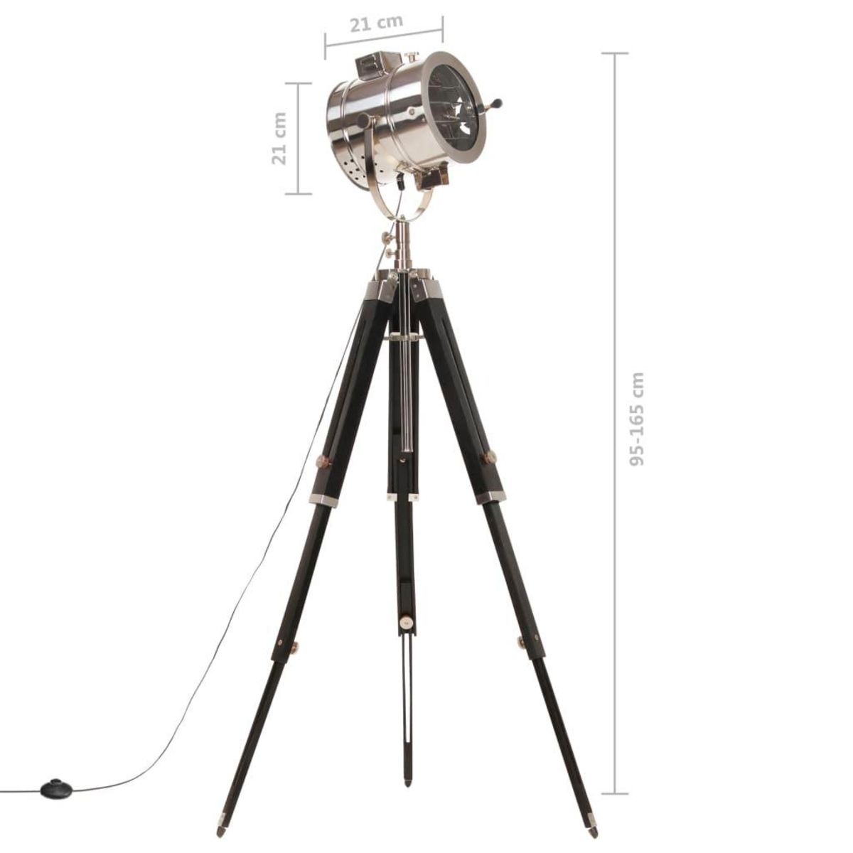 VIDAXL Lampadaire a trepied Bois de manguier massif 165 cm