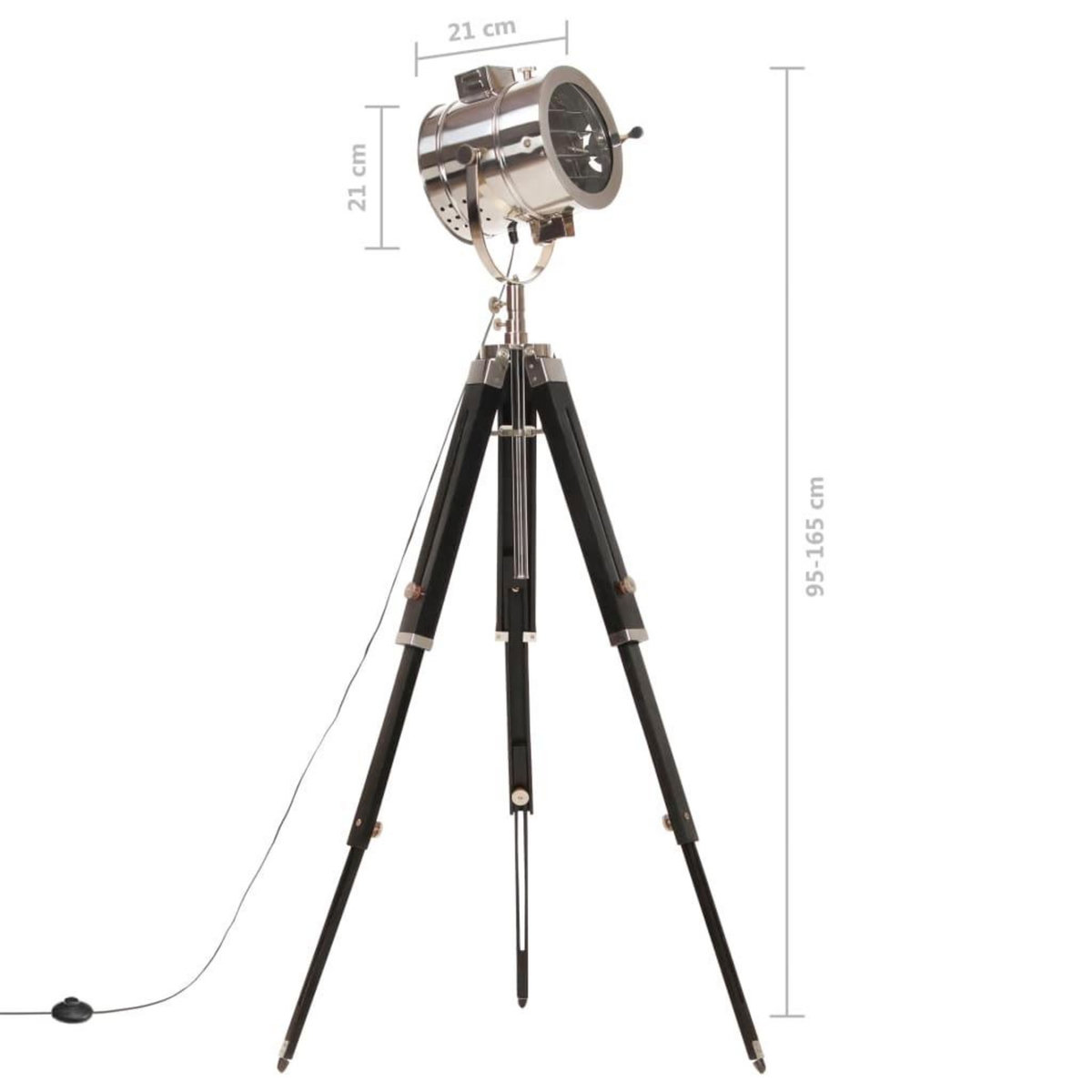 VIDAXL Lampadaire a trepied Bois de manguier massif 165 cm