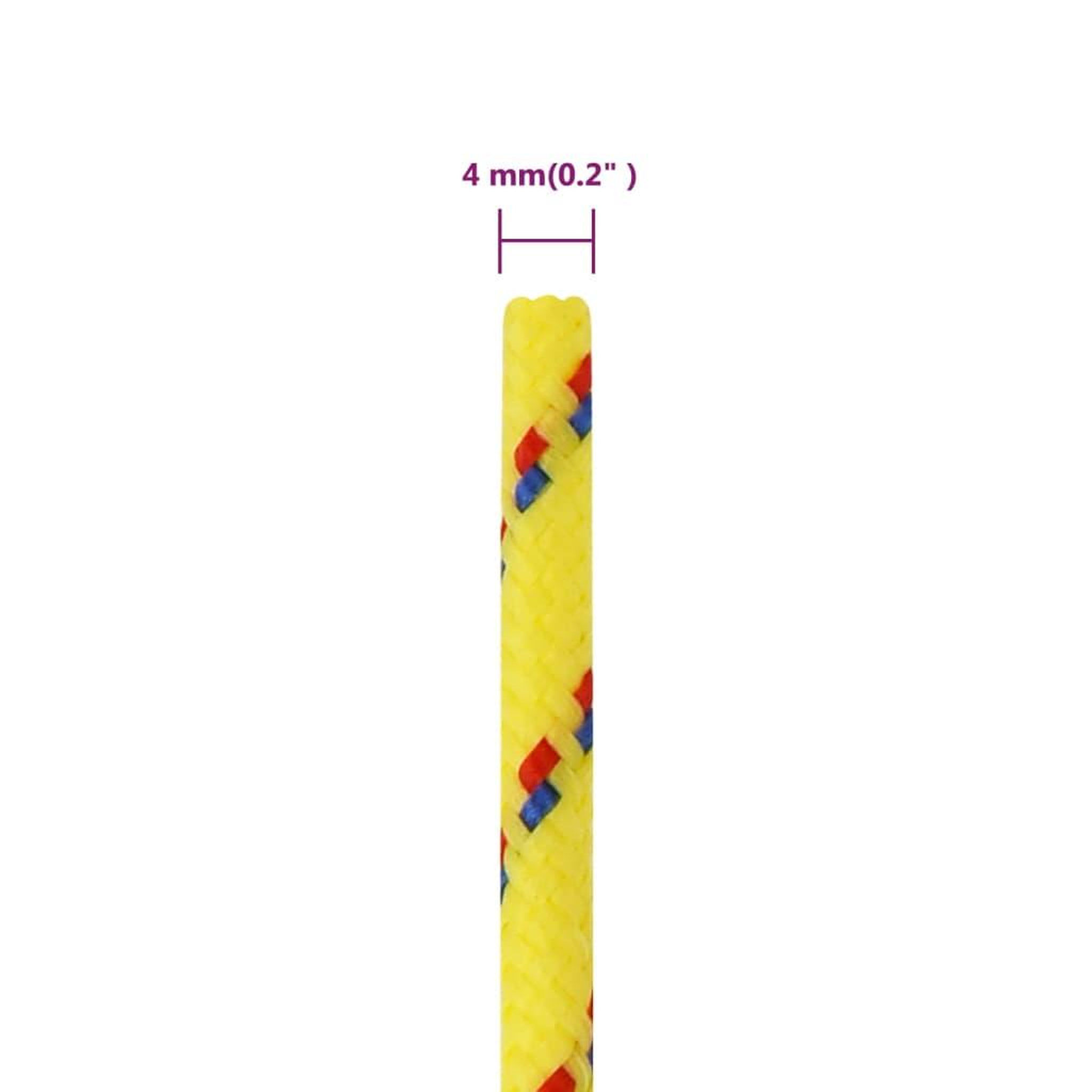 Voir la diapositive 6 : VIDAXL Corde de bateau Jaune 4 mm 250 m Polypropylene