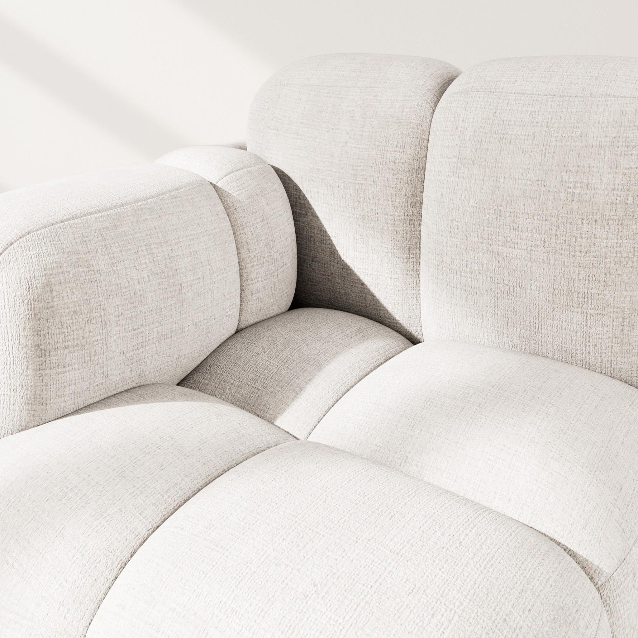 Voir la diapositive 4 : LISA DESIGN Grace - module d'assise gauche en velours texturé
