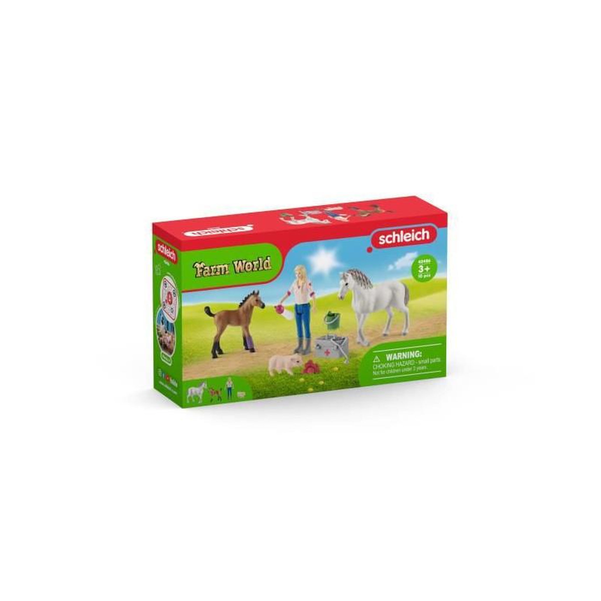 Voir la diapositive 2 : Schleich Schleich - Visite du vétérinaire pour la jument et le poulain - 42486